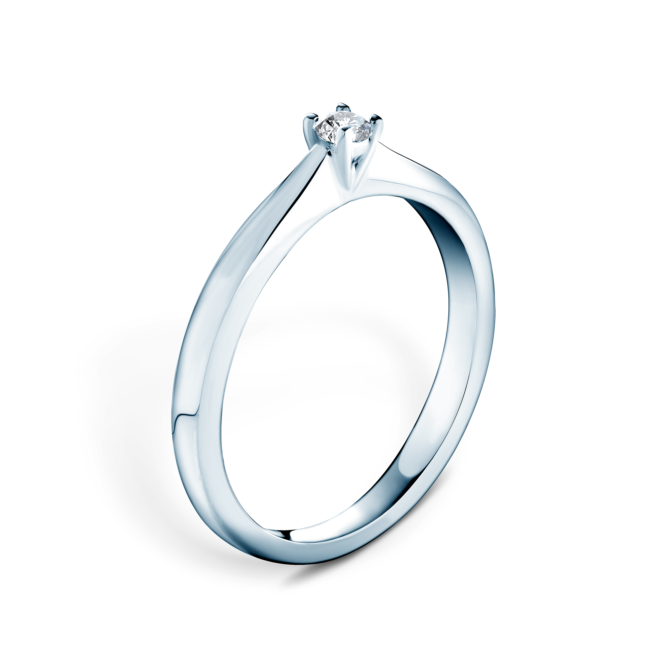 Pierścionek zaręczynowy SAVICKI: białe złoto, diament