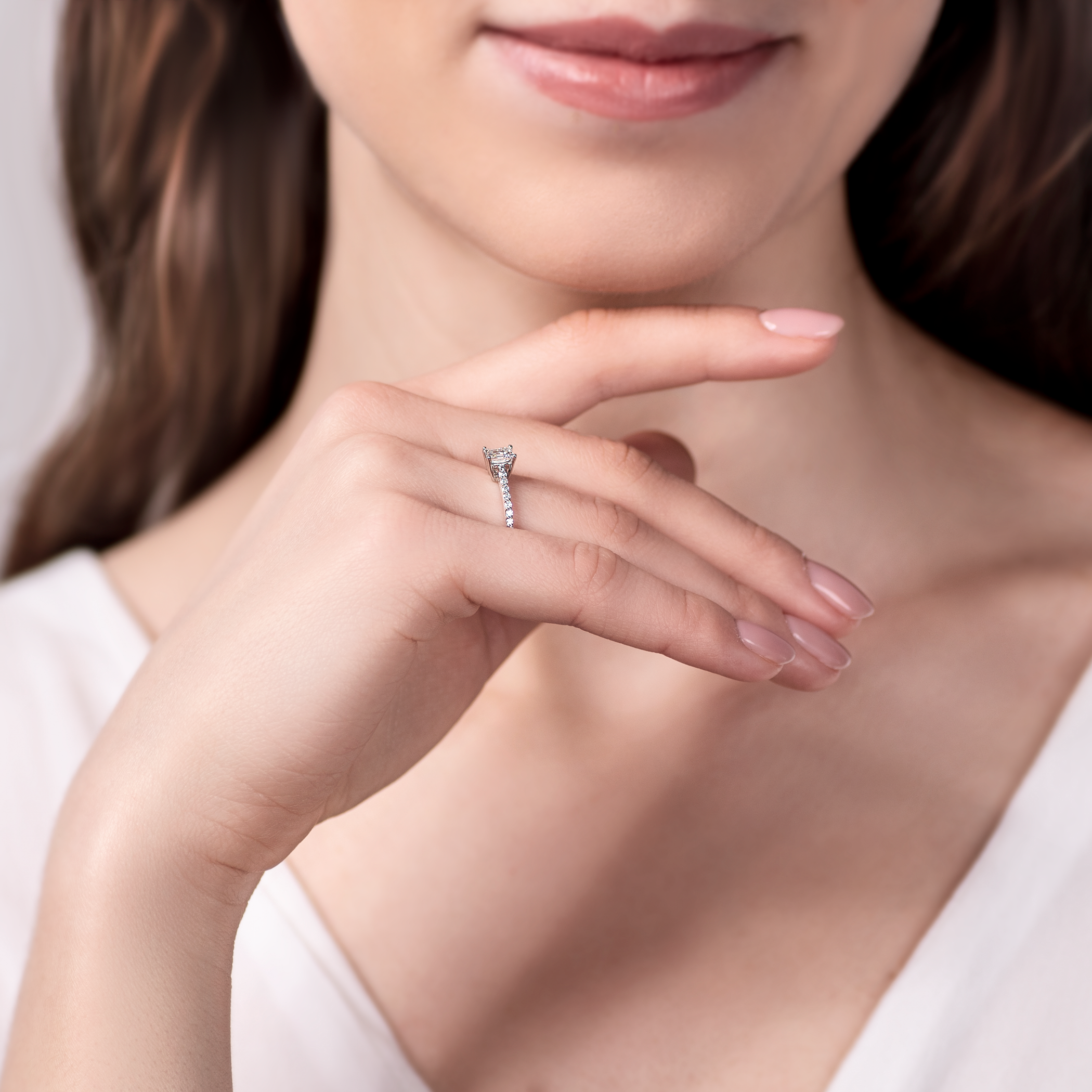 Verlobungsring Savicki: Platin, Diamant