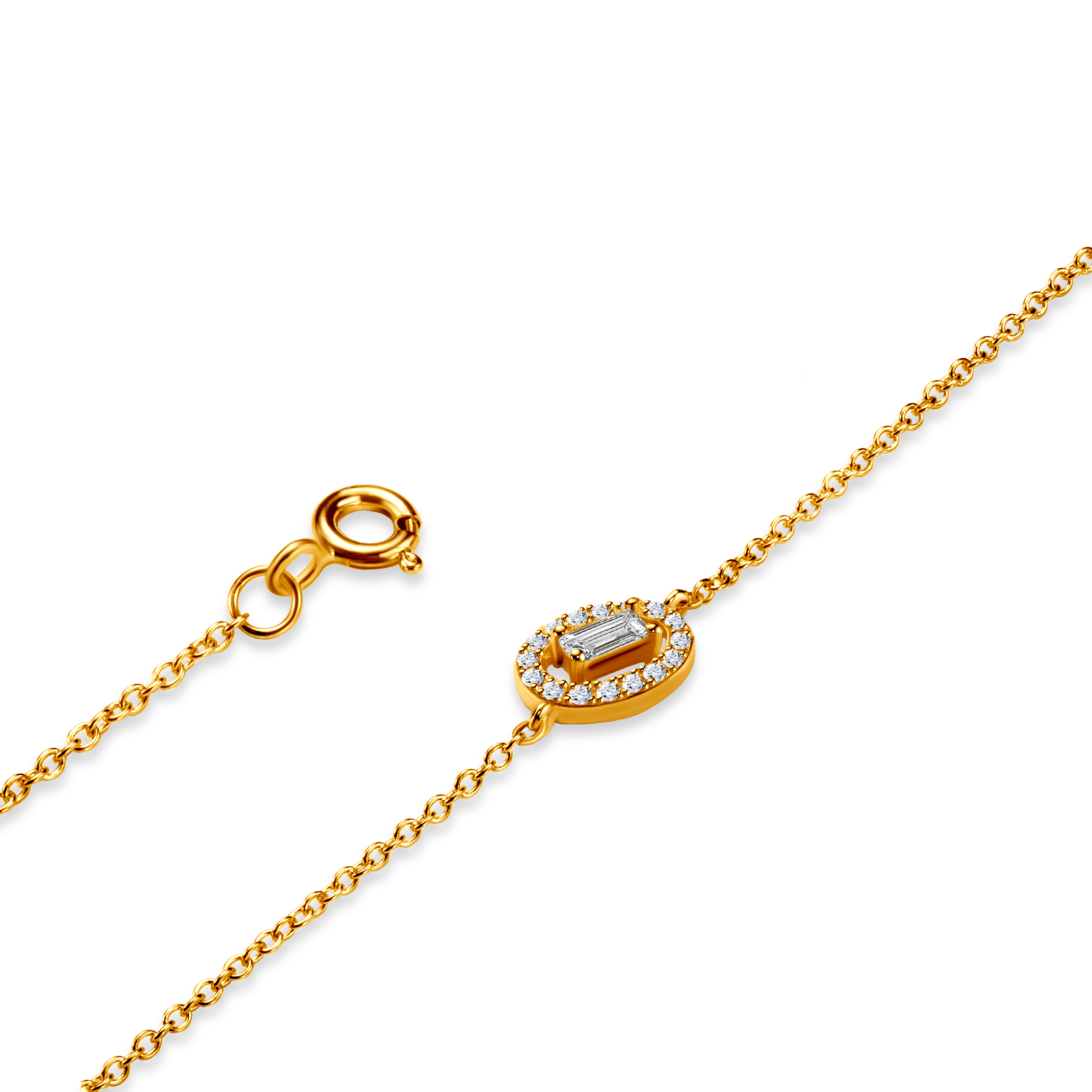 Bransoletka celebrytka Savicki: srebrna pozłacana, cyrkonie - 3