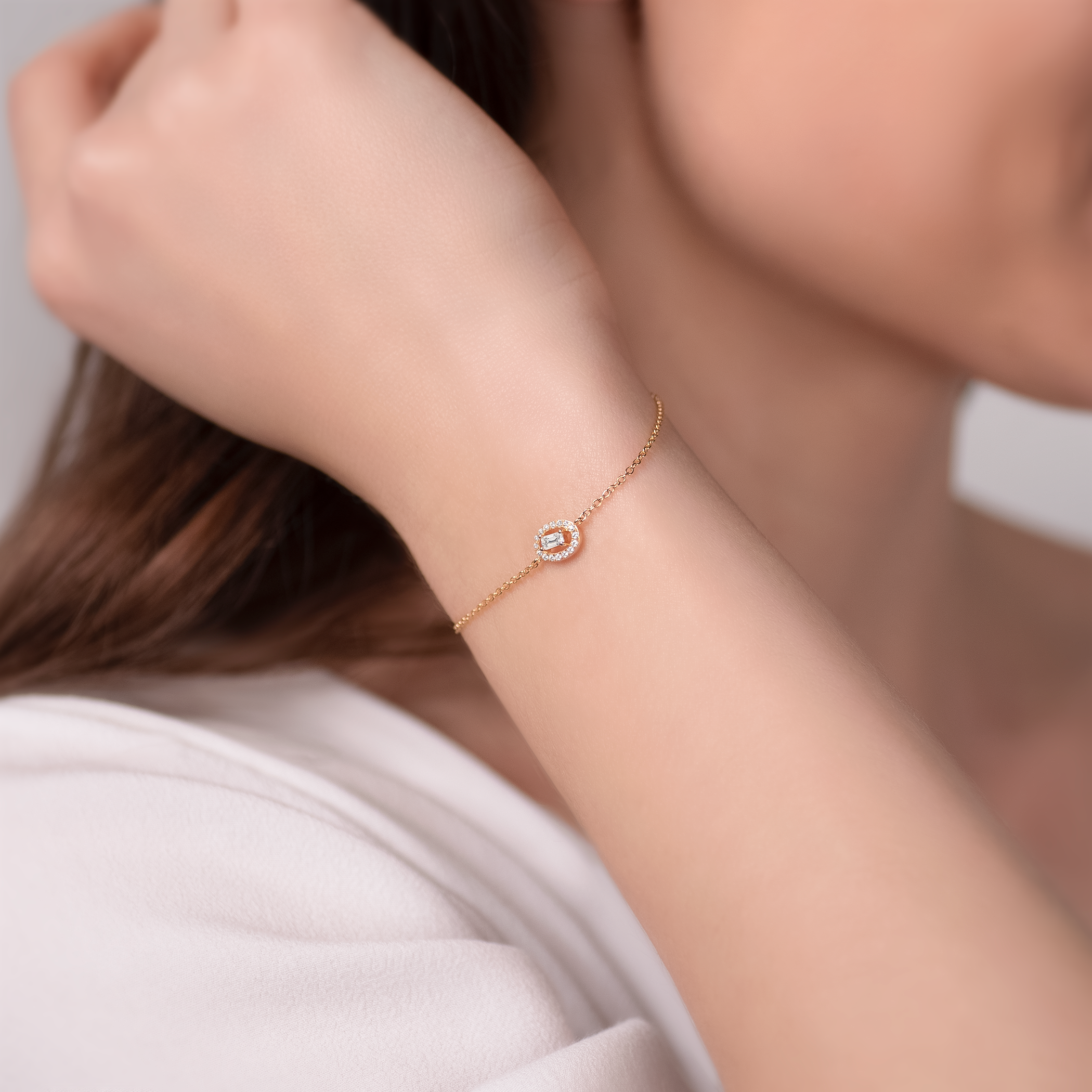 Bransoletka celebrytka Savicki: srebrna pozłacana, cyrkonie - 5