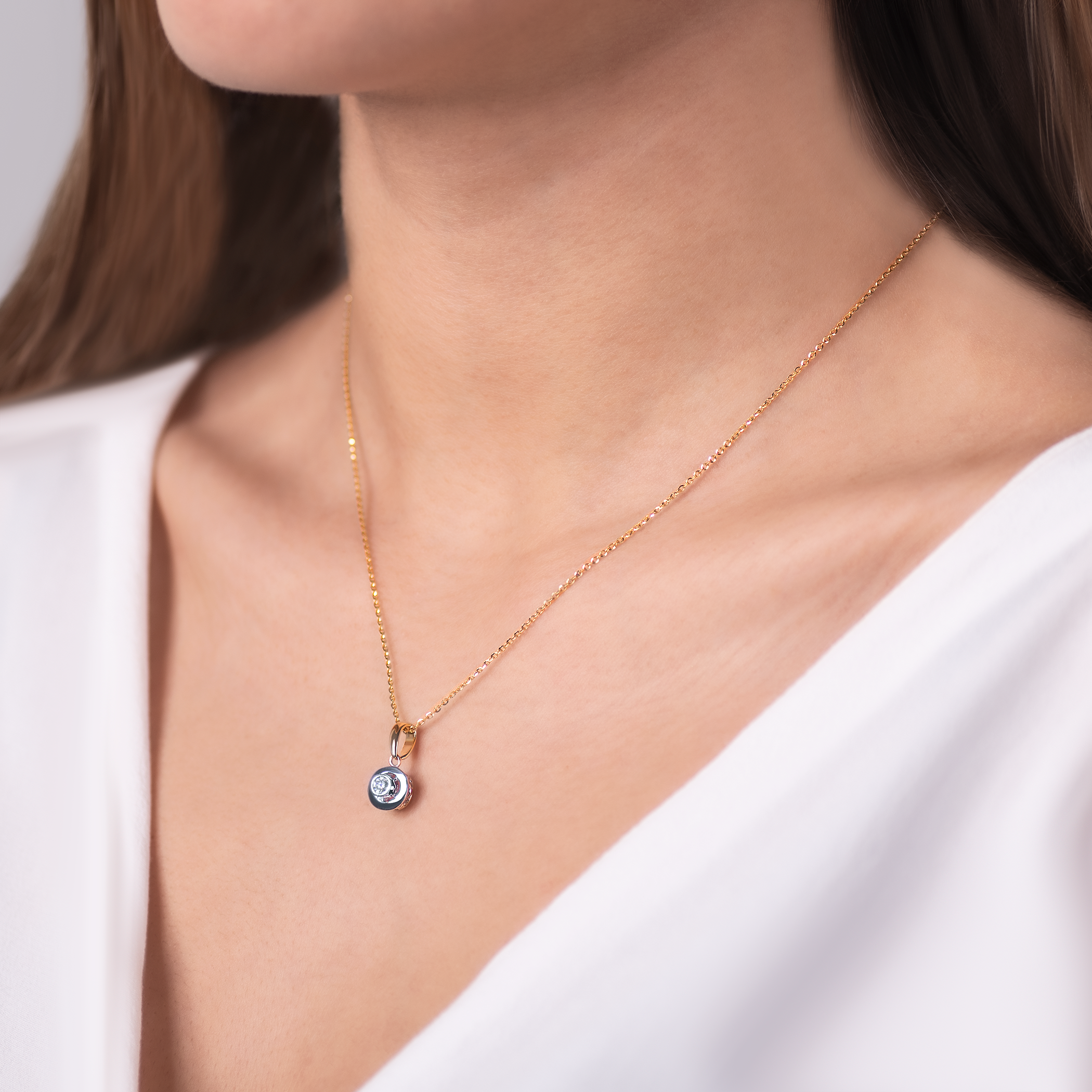 Zawieszka Savicki: dwukolorowe złoto, diament - 5