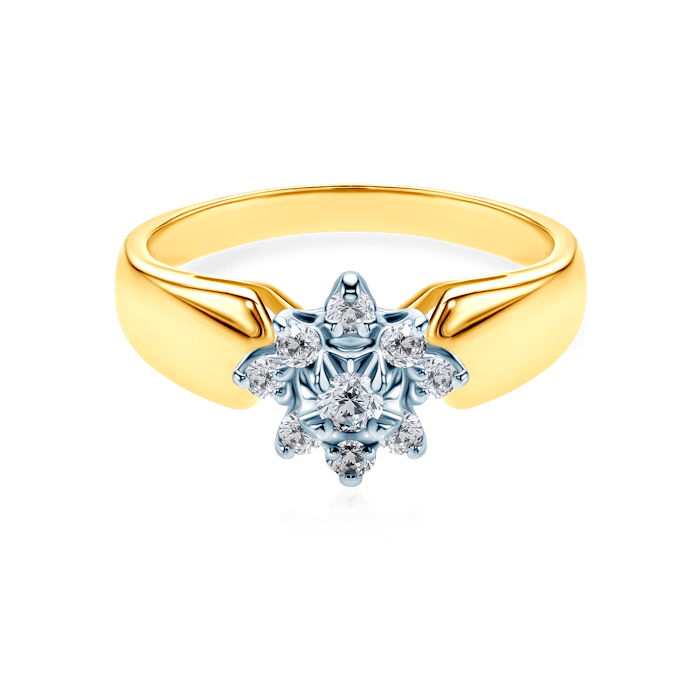 Engagement Ring: two colour gold, diamonds