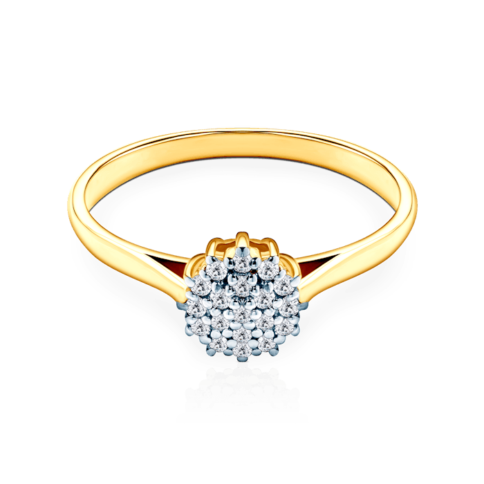 Engagement Ring: two colour gold, diamonds