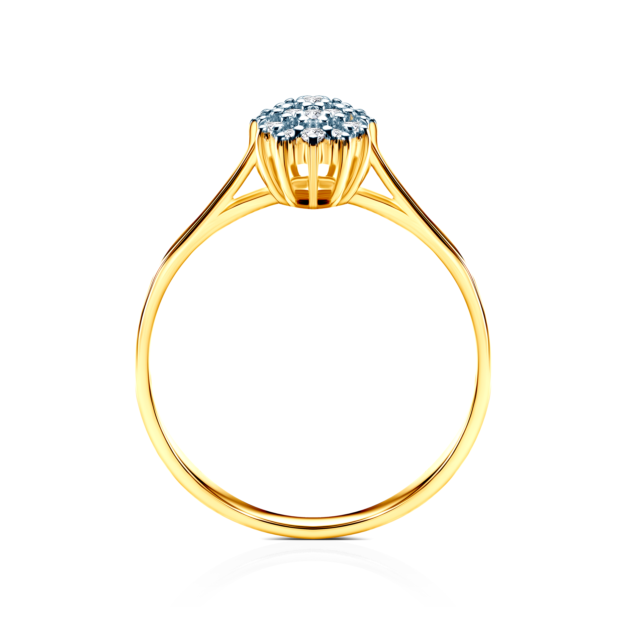 Pierścionek zaręczynowy SAVICKI: dwukolorowe złoto, diamenty