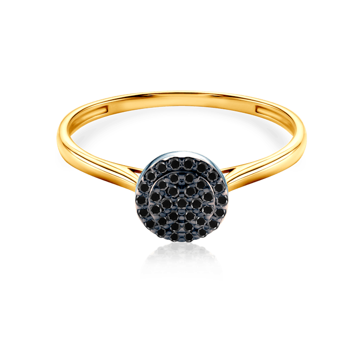 Pierścionek zaręczynowy SAVICKI: dwukolorowe złoto, czarne diamenty