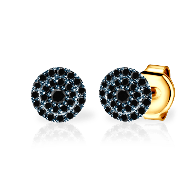 Kolczyki Savicki: dwukolorowe złoto, czarne diamenty