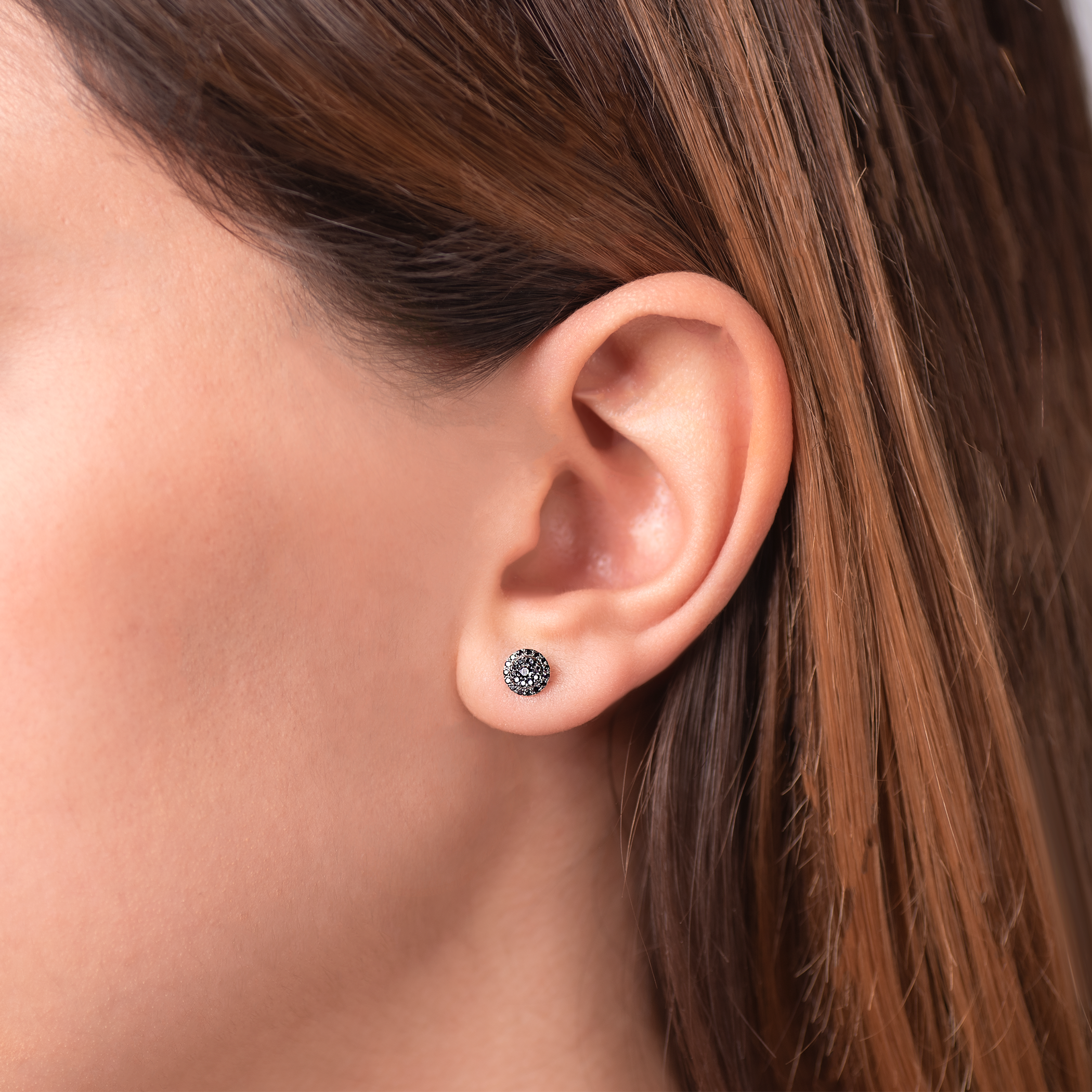 Kolczyki Savicki: dwukolorowe złoto, czarne diamenty - 5