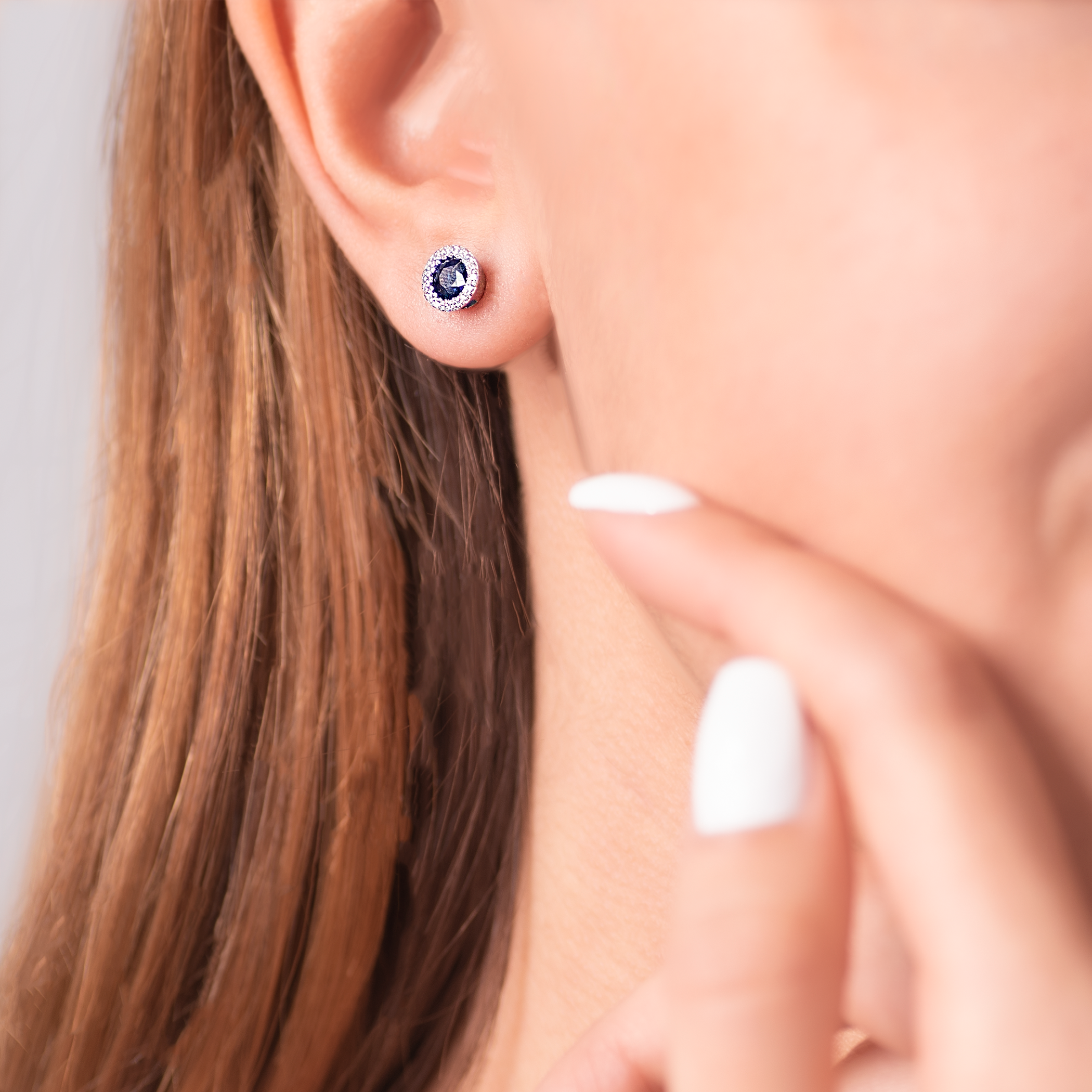 Kolczyki Savicki: dwukolorowe złoto, niebieskie szafiry, diamenty - 6