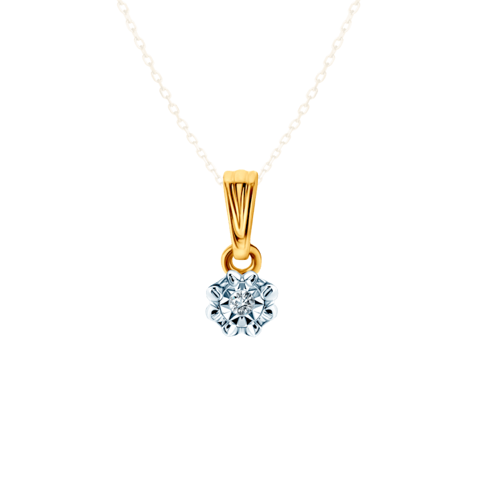 Přívěsek SAVICKI: dvoubarevné zlato, diamant