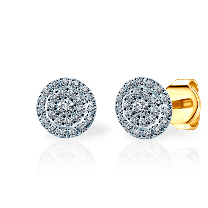 Earrings Savicki: two colour gold, diamonds