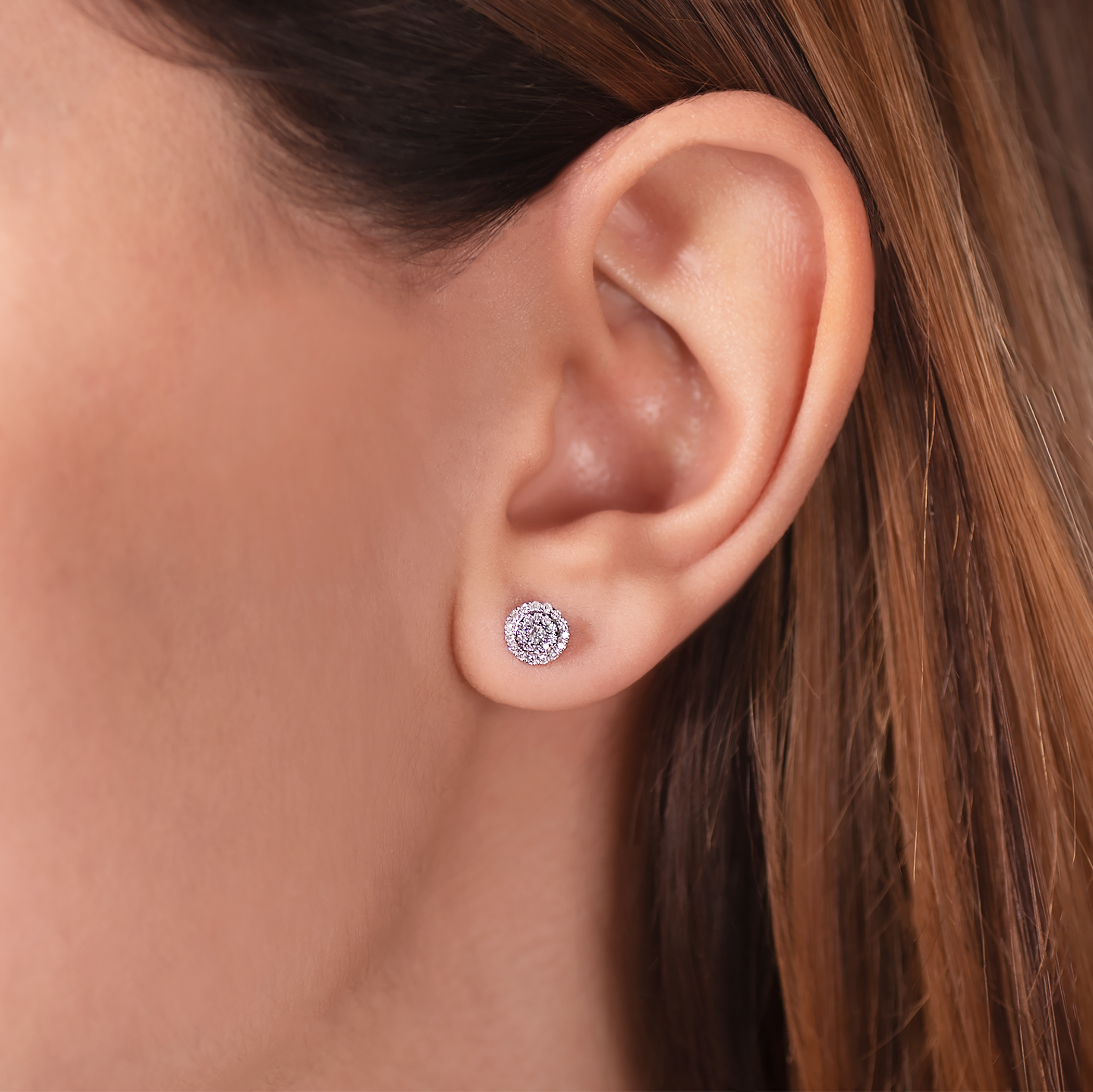 Kolczyki koło Savicki: dwukolorowe złoto, diamenty - 4