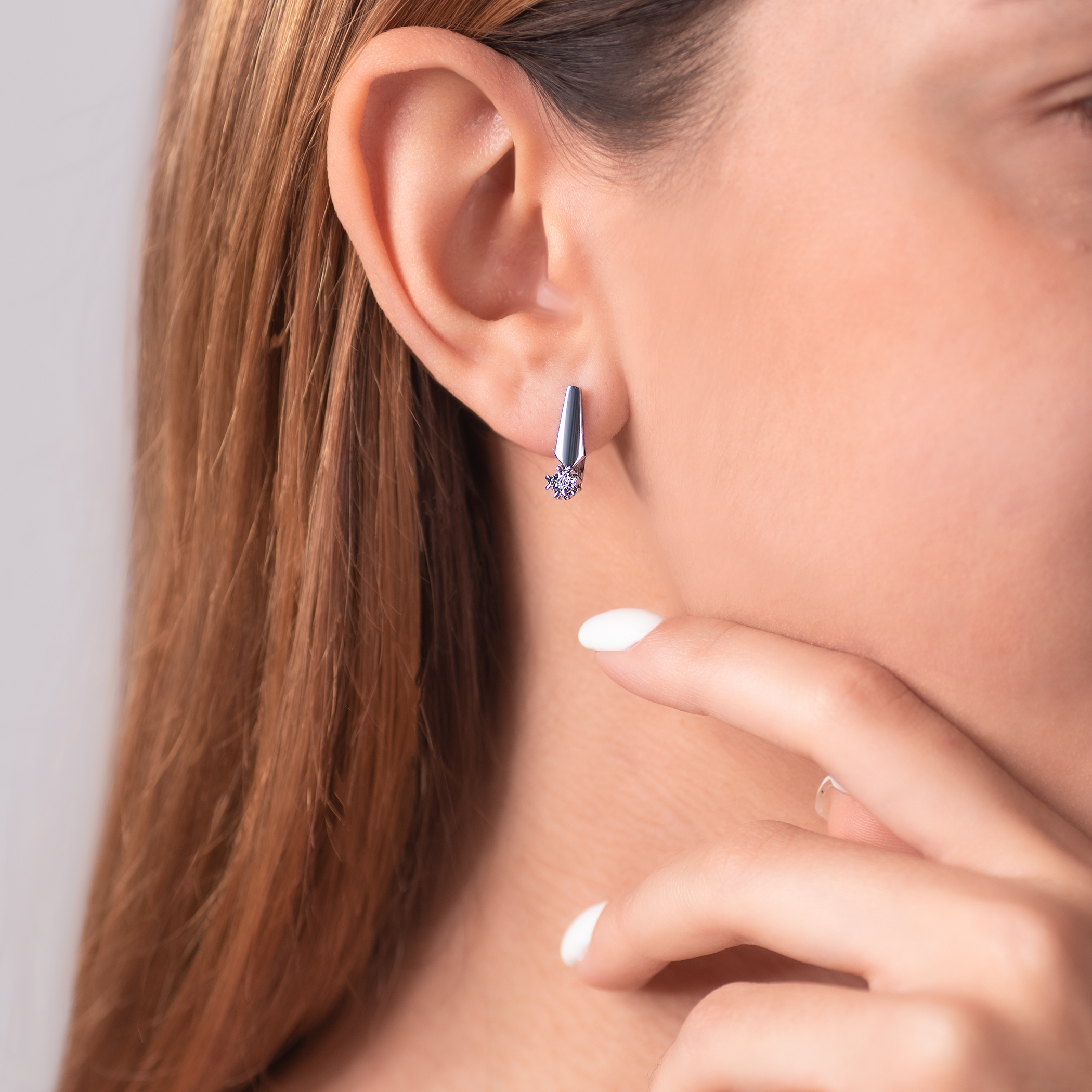 Kolczyki Savicki: białe złoto, diamenty - 6