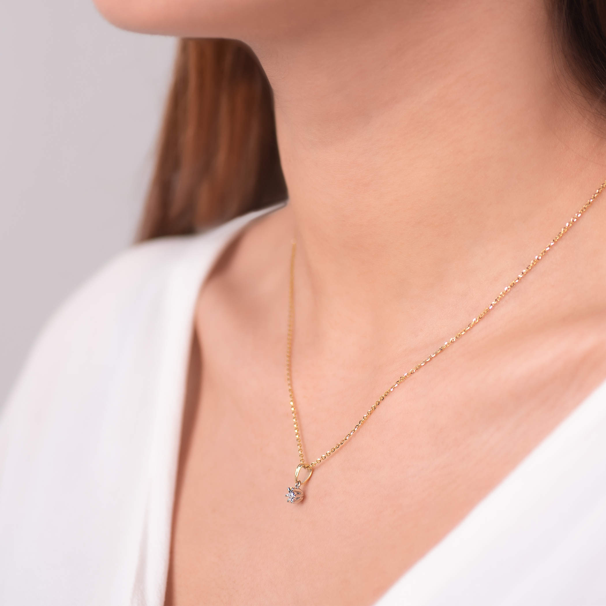 Zawieszka Savicki: dwukolorowe złoto, diament