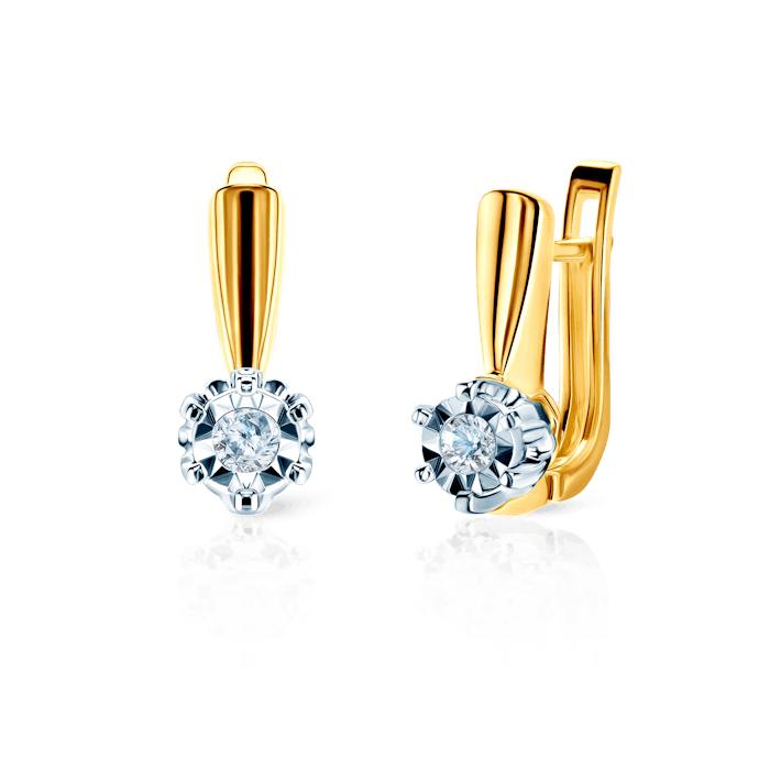 Kolczyki Savicki: dwukolorowe złoto, diamenty