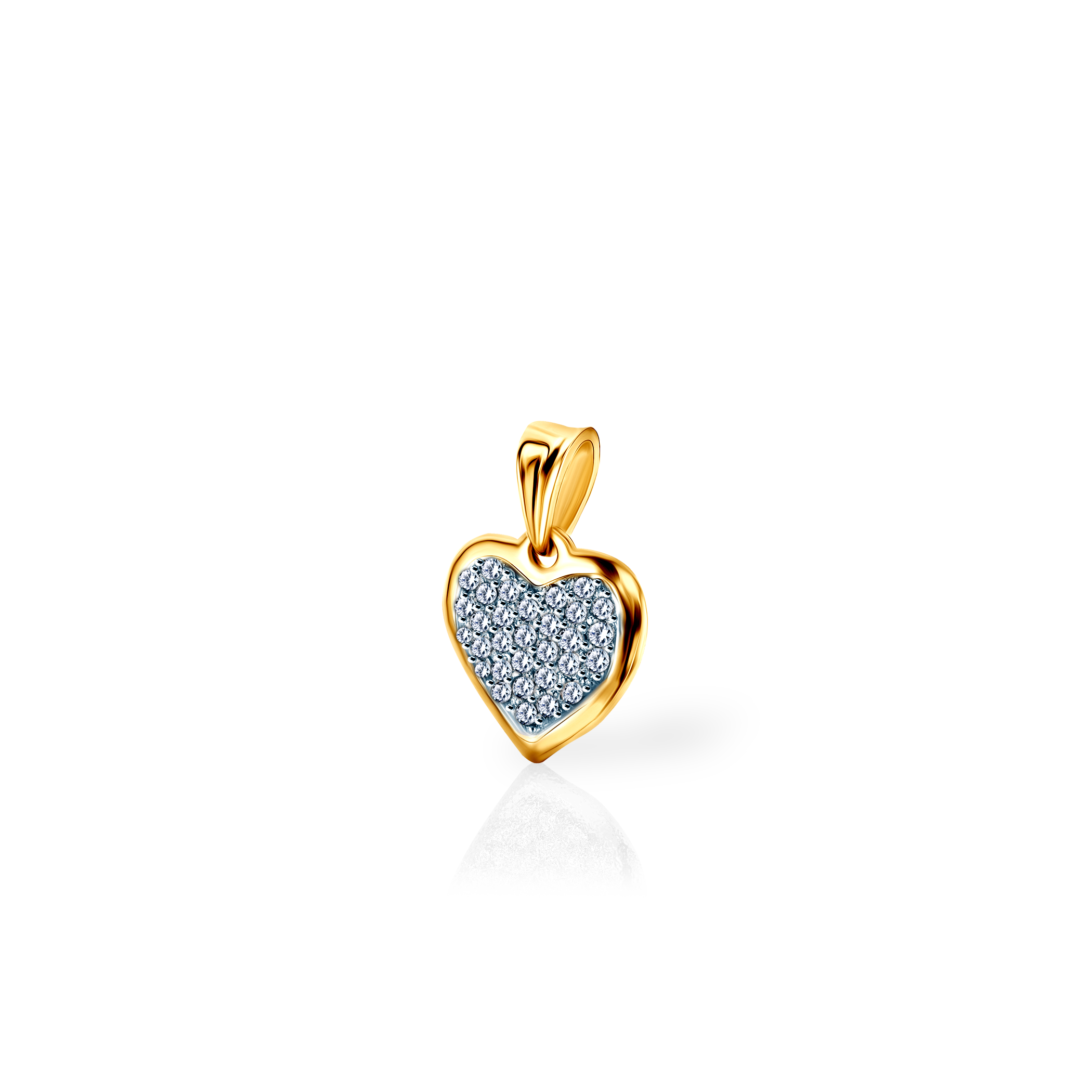 Zawieszka serce Savicki: dwukolorowe złoto, diamenty - 3