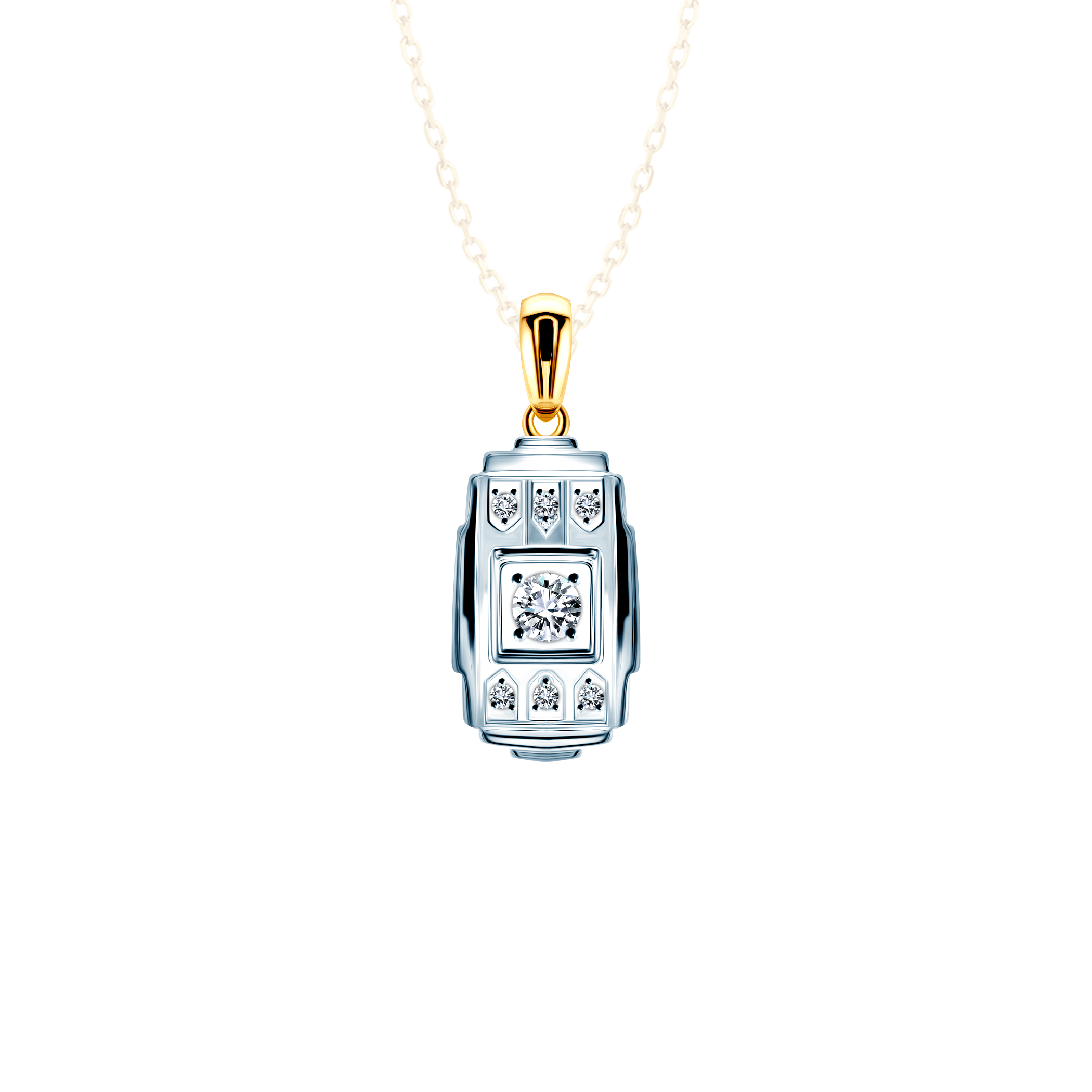 Pendant Savicki: two colour gold, diamonds