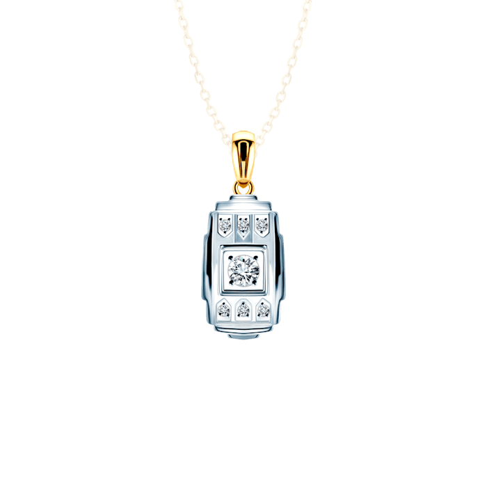 Pendant Savicki: two colour gold, diamonds