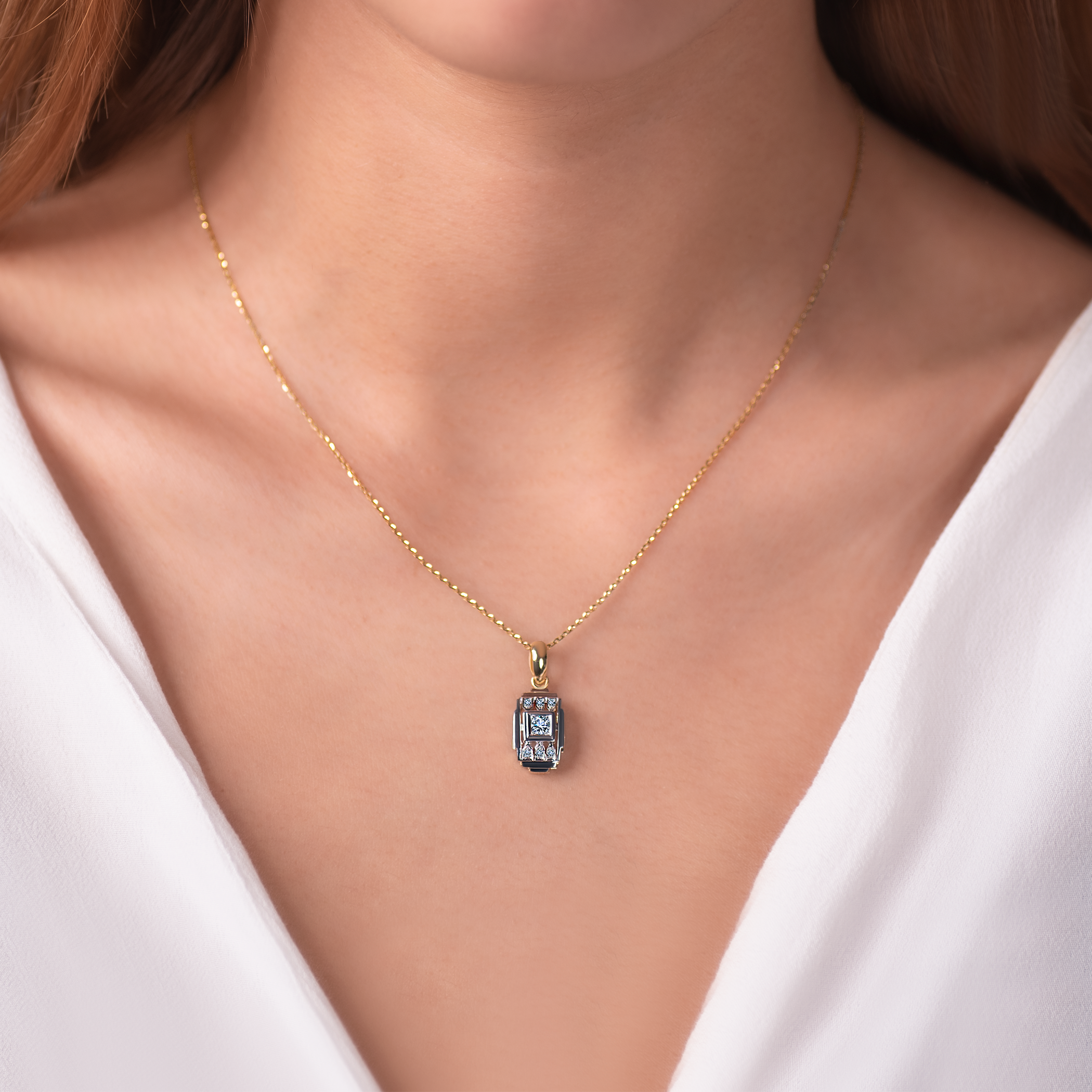 Zawieszka Savicki: dwukolorowe złoto, diamenty - 5