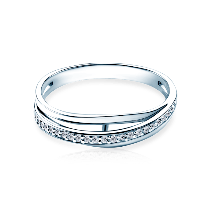 Pierścionek SAVICKI: białe złoto, diamenty