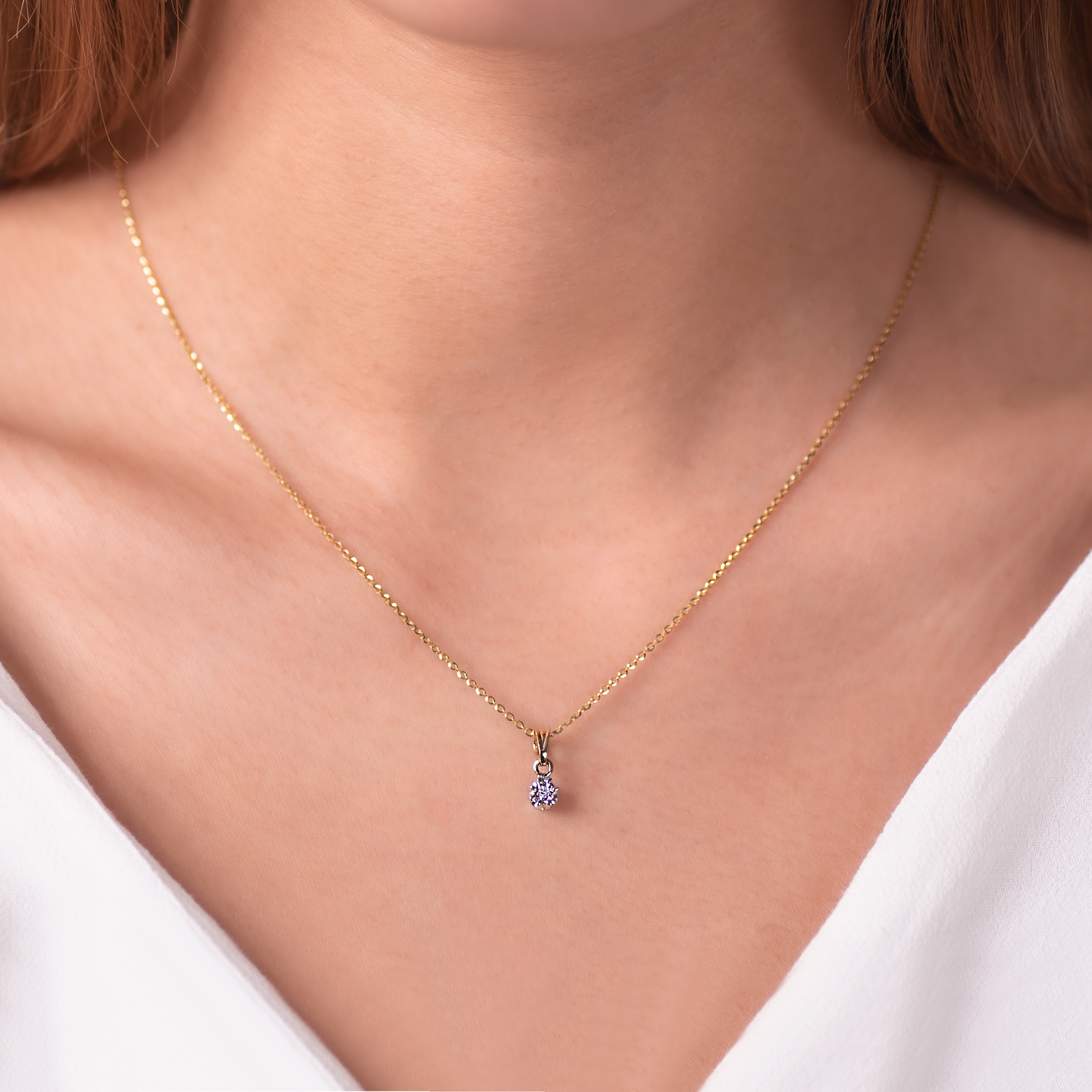 Zawieszka Savicki: dwukolorowe złoto, diament