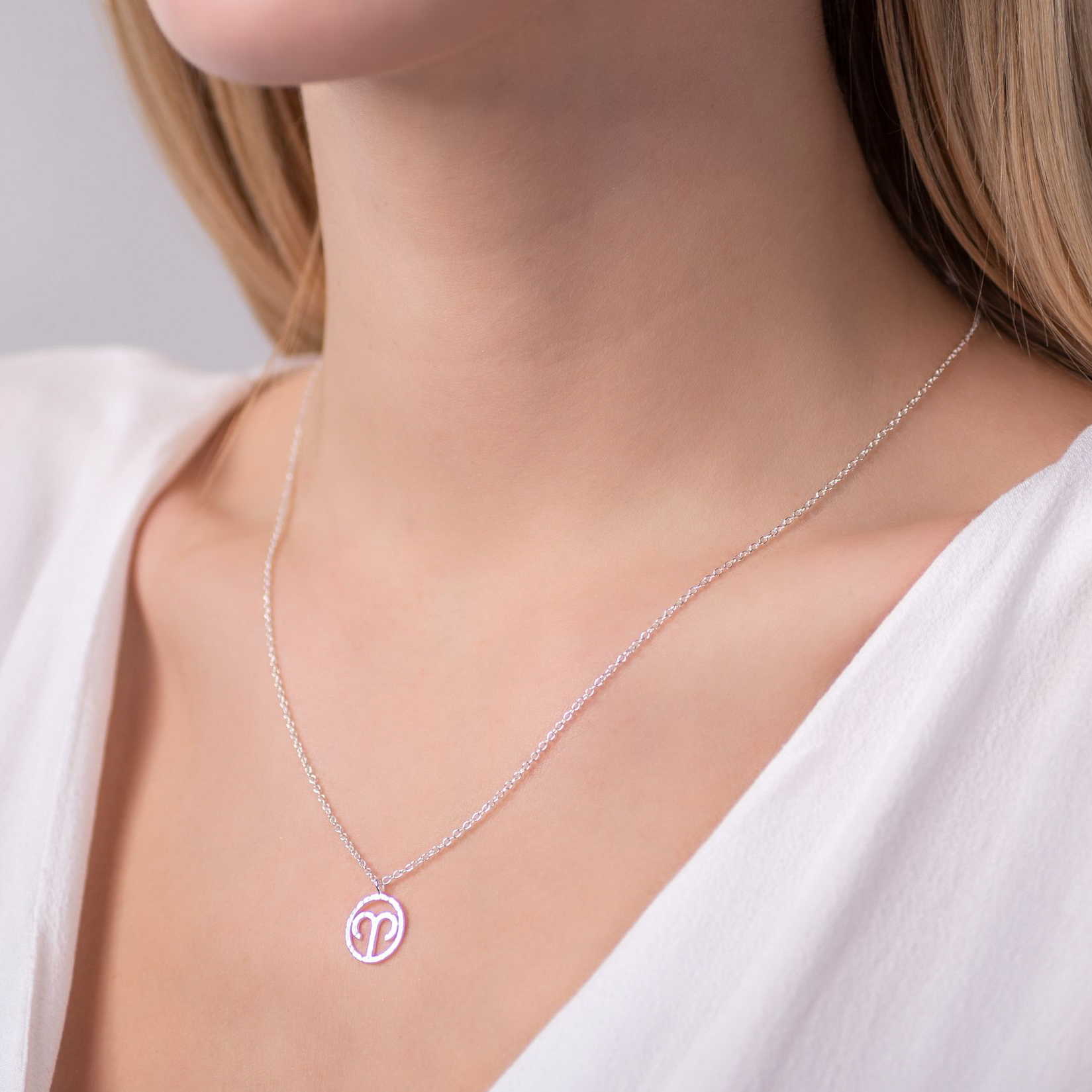 Naszyjnik znak zodiaku baran Savicki: srebrny