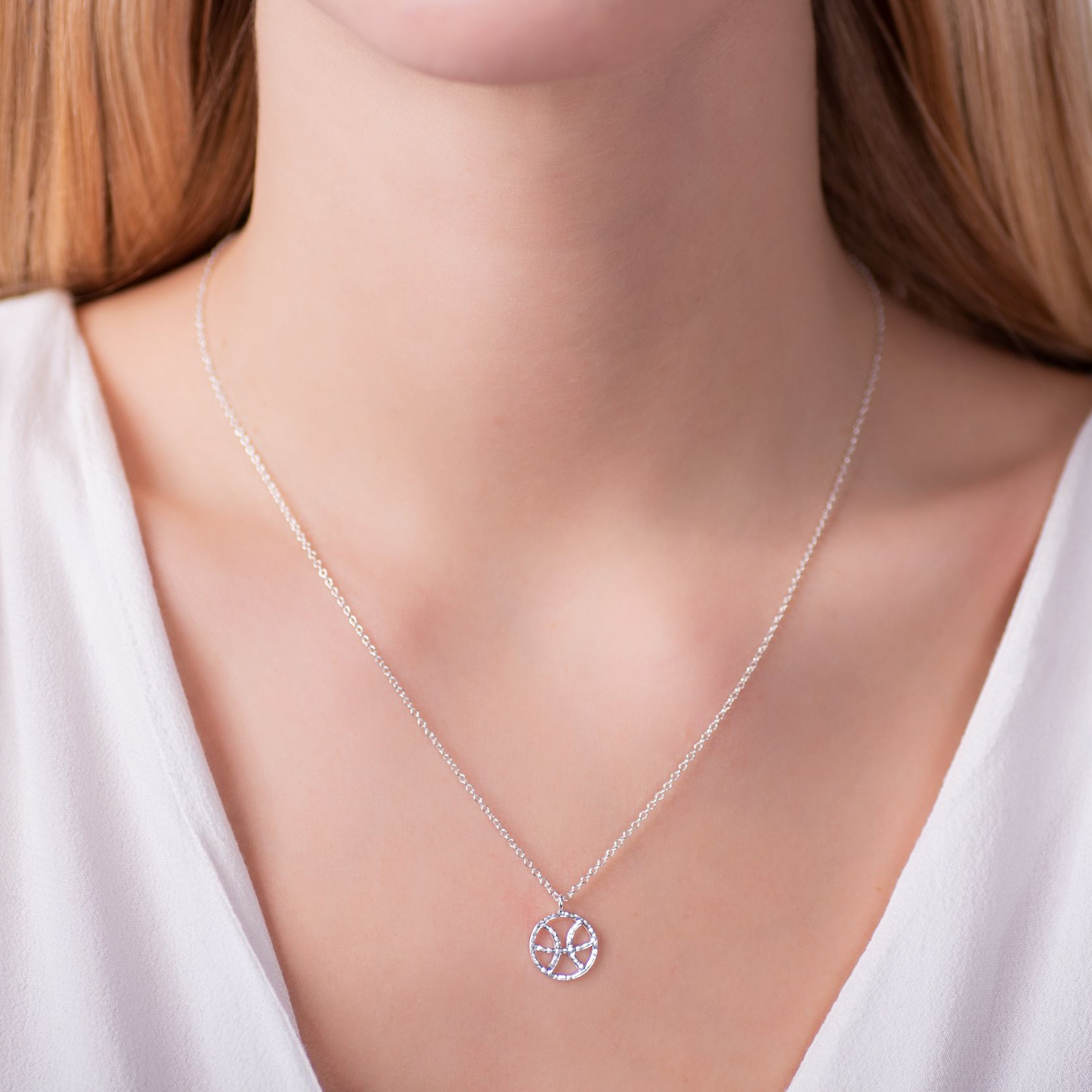 Naszyjnik znak zodiaku ryby Savicki: srebrny