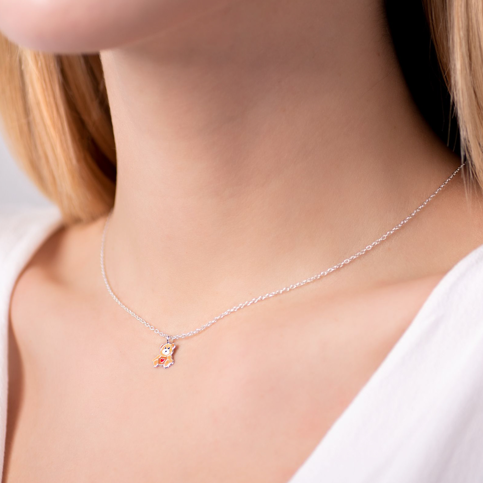 Naszyjnik miś Savicki: srebrny - 3