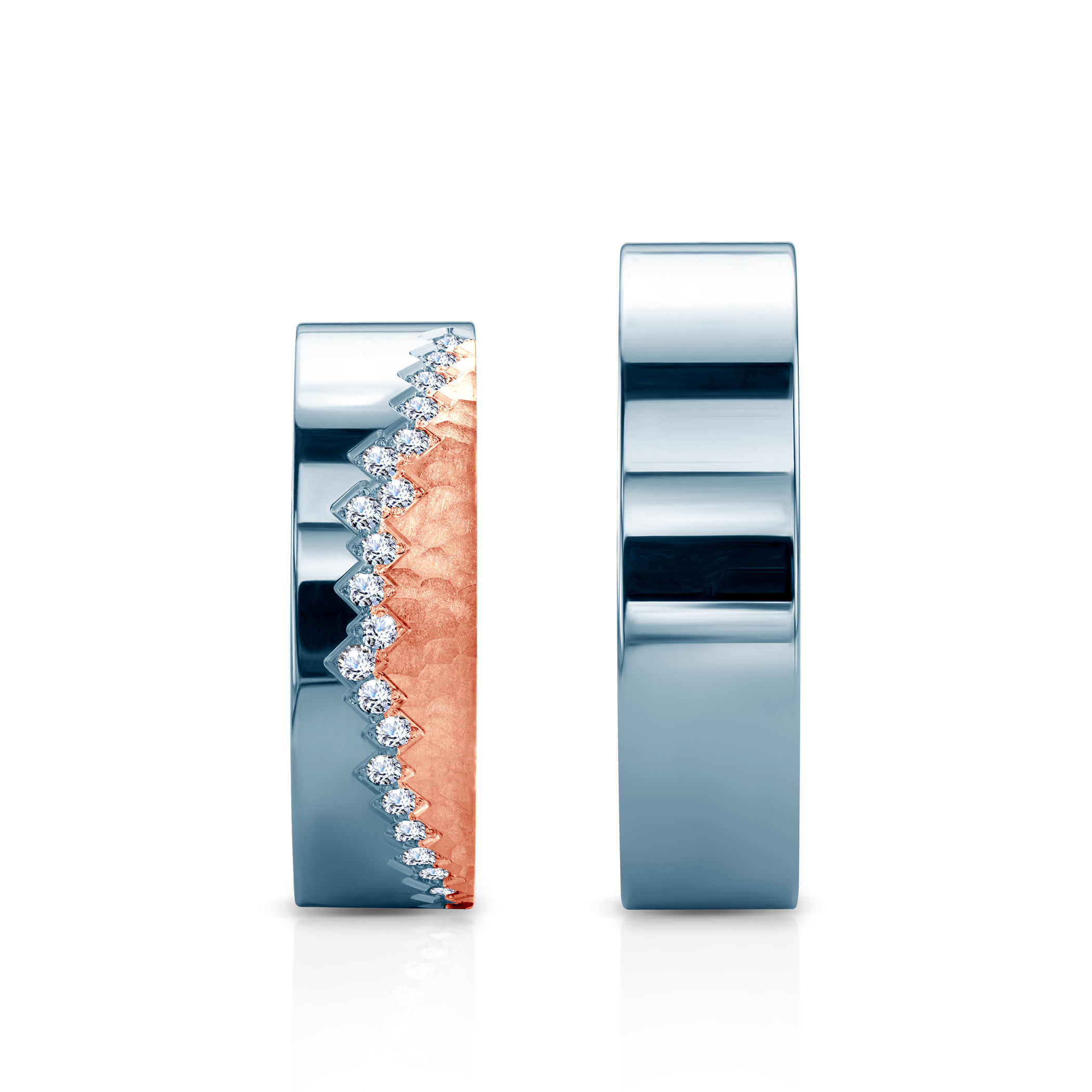 Obrączki ślubne: dwukolorowe złoto, płaskie, 6 mm