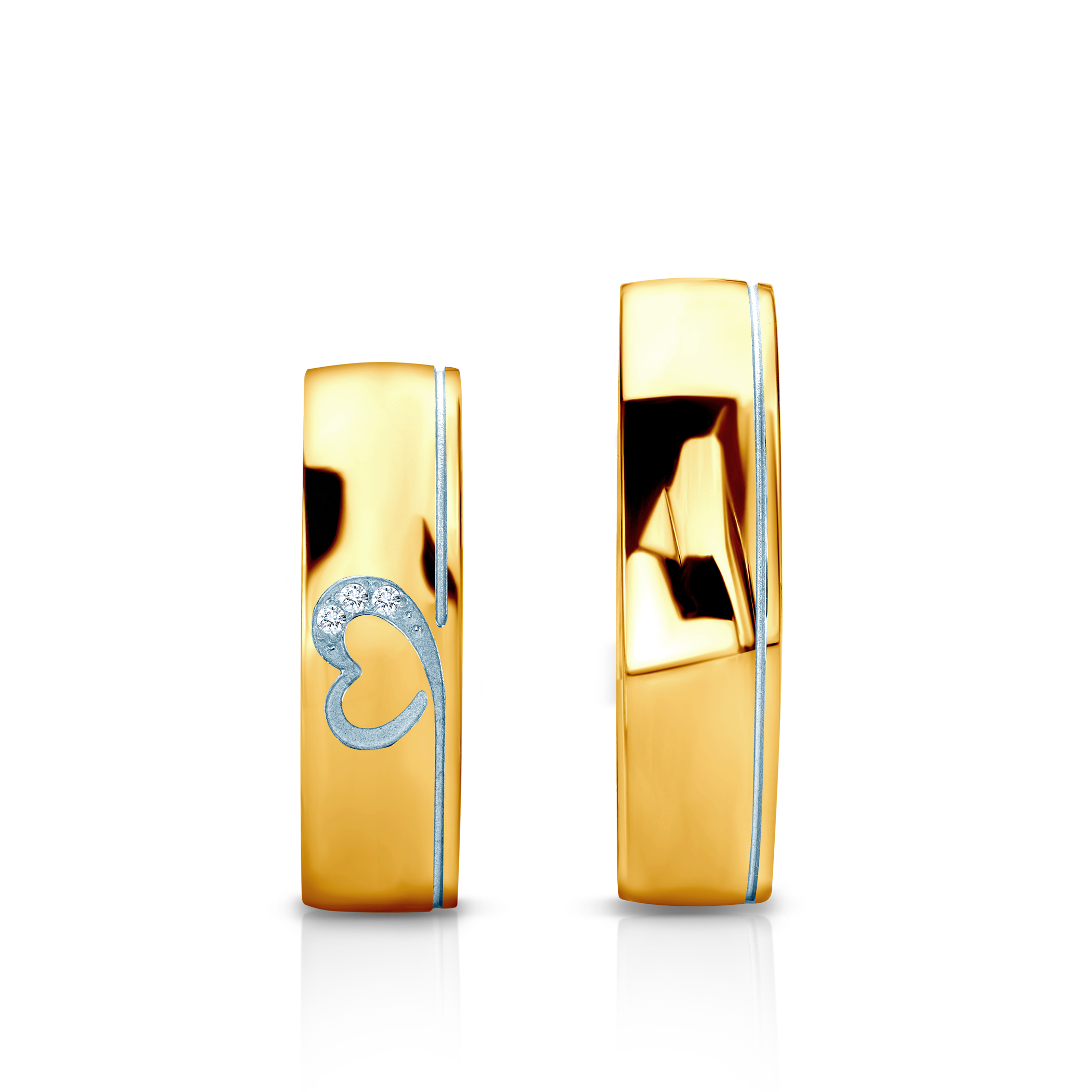 Obrączki ślubne: dwukolorowe złoto, okrągłe, 5,5 mm