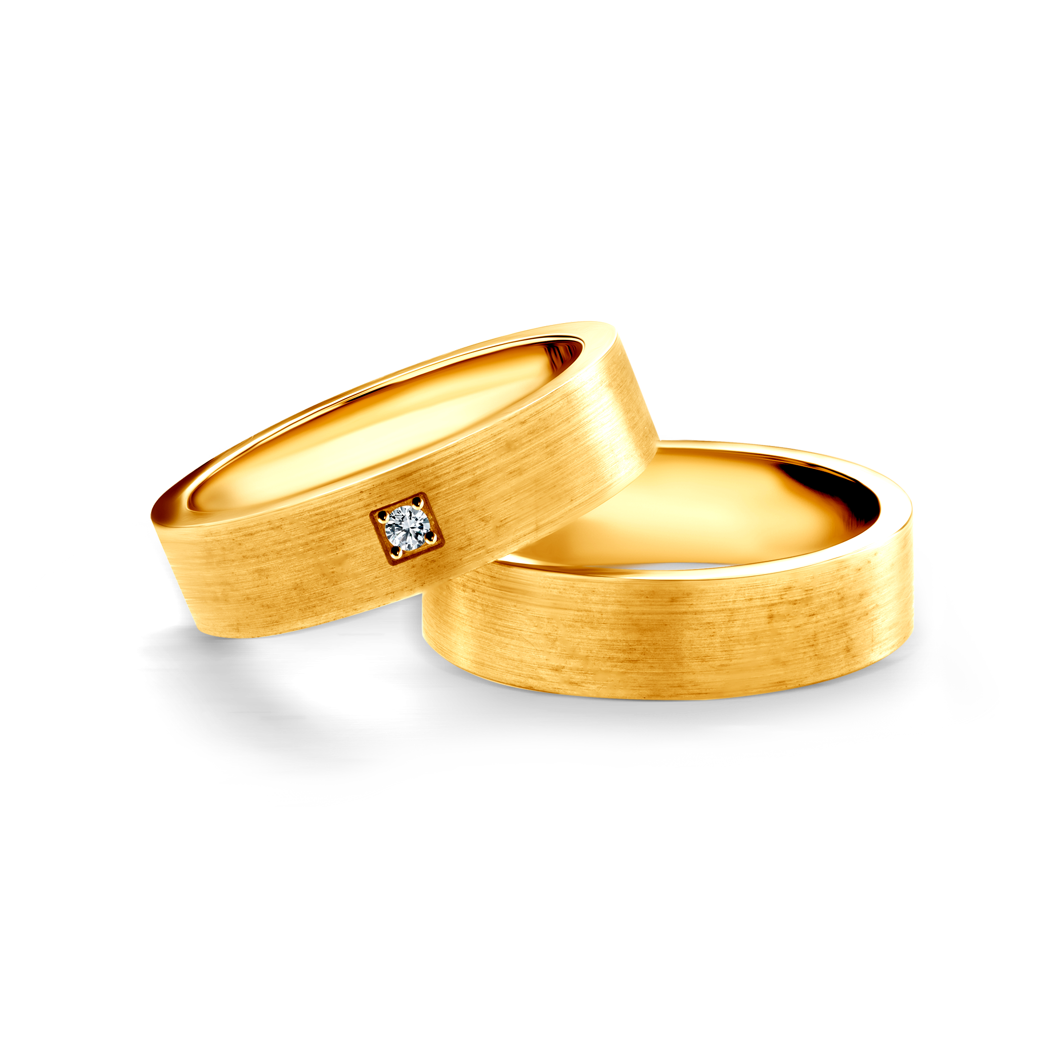 Svadobné obrúčky: žlté zlato, ploché, 5 mm