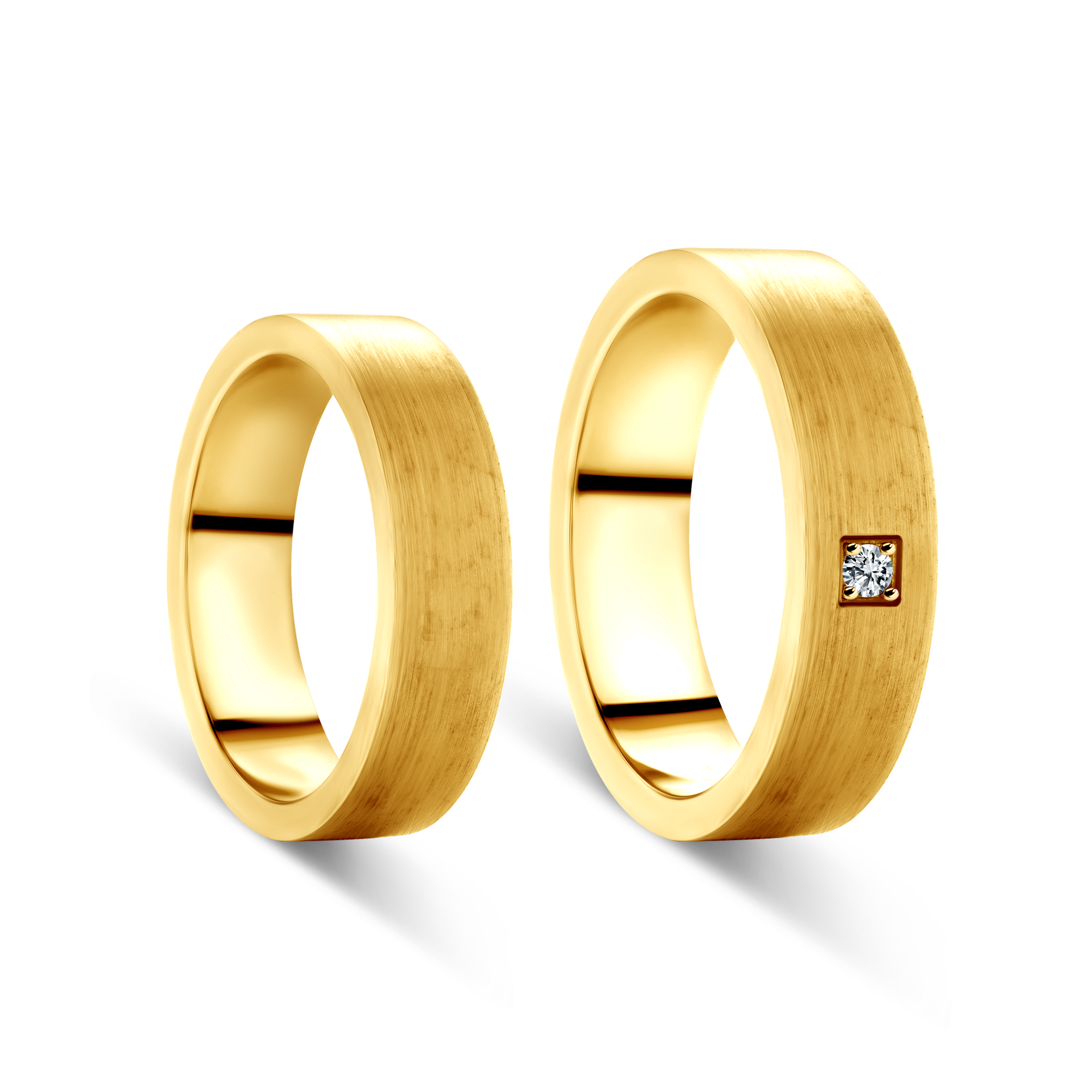 Obrączki ślubne: złote, płaskie, 5 mm