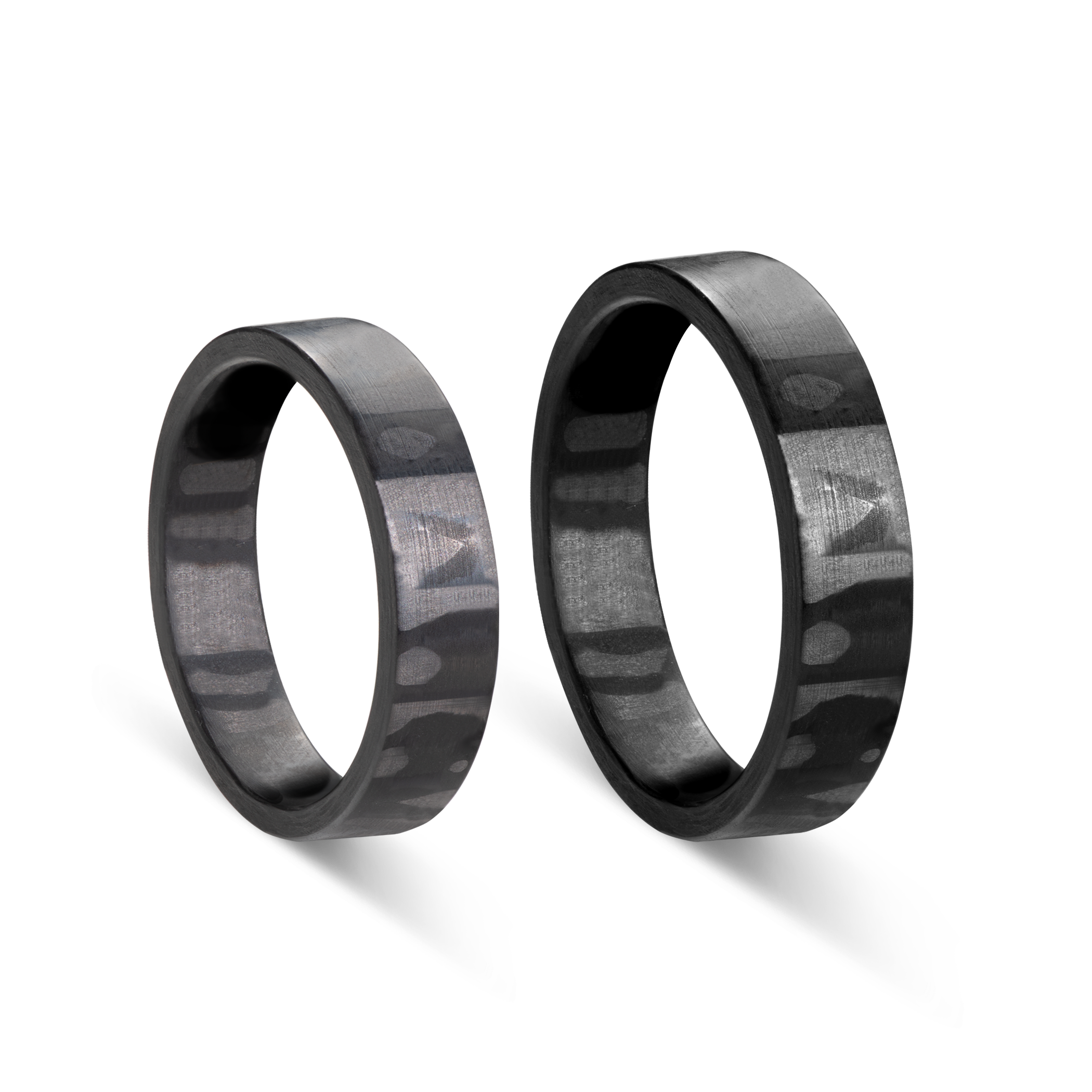 Obrączki ślubne: carbon, płaskie, 5 mm - 4