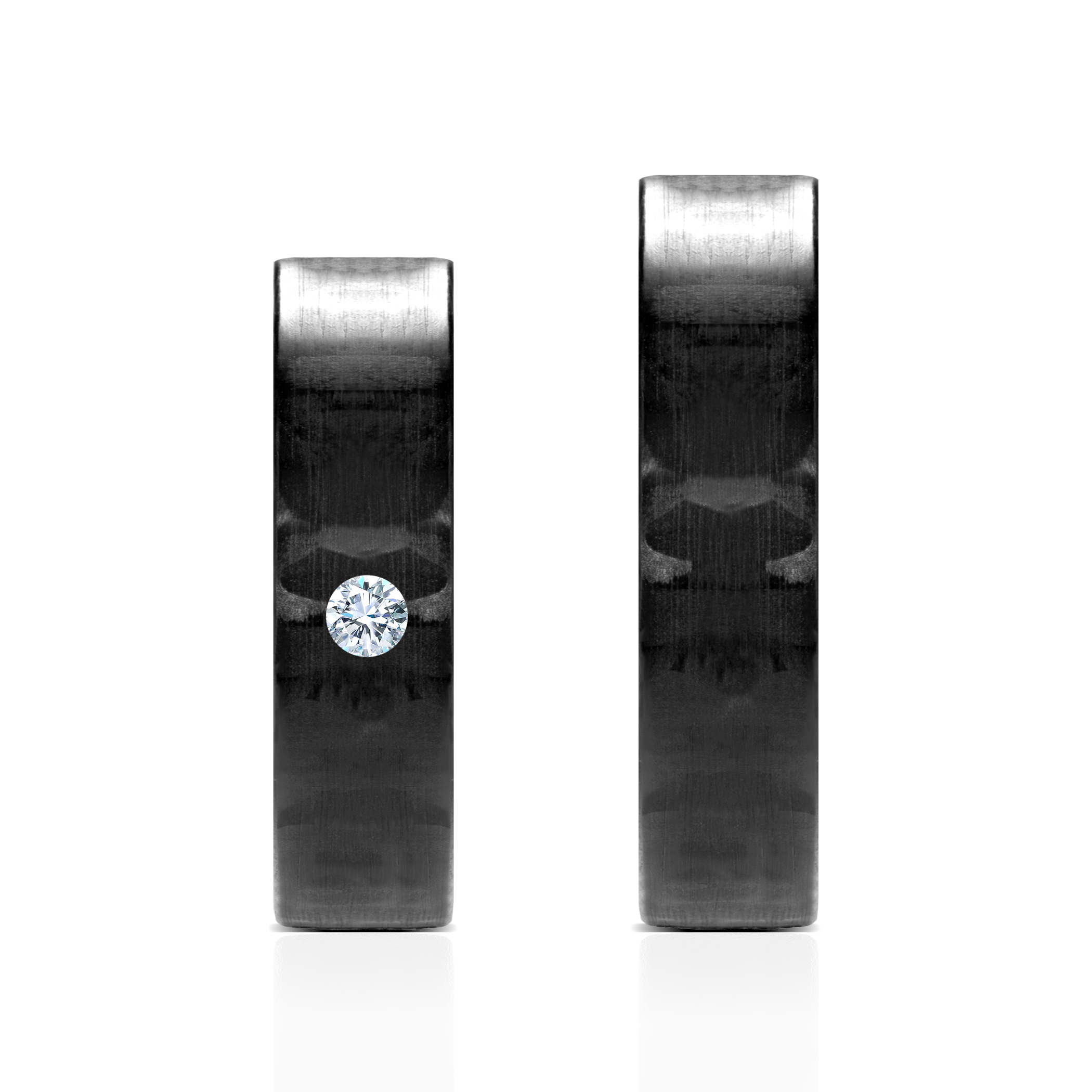 Obrączki ślubne: carbon, płaskie, 6 mm - 5