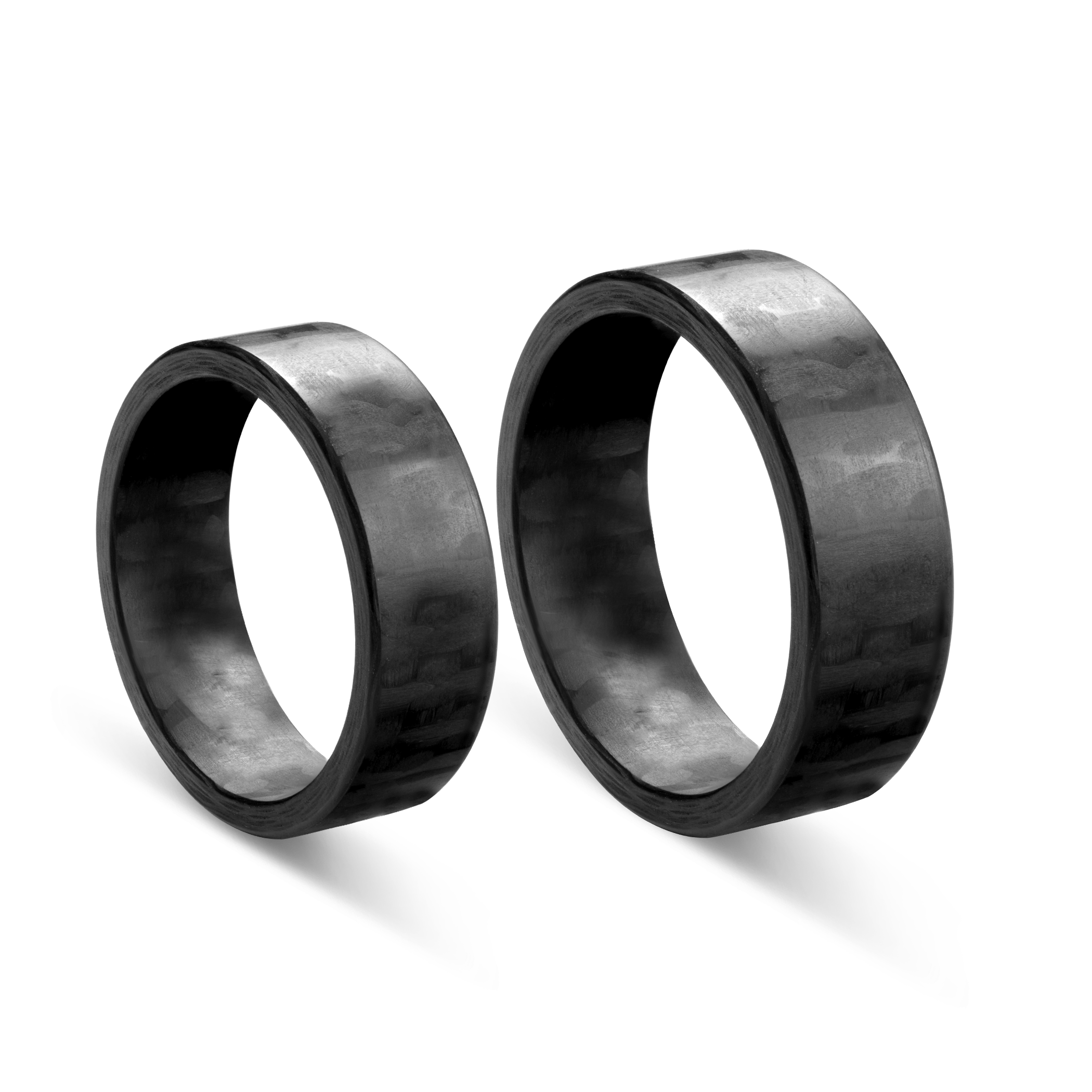 Eheringe: Carbon, Flach, 7 mm - 4