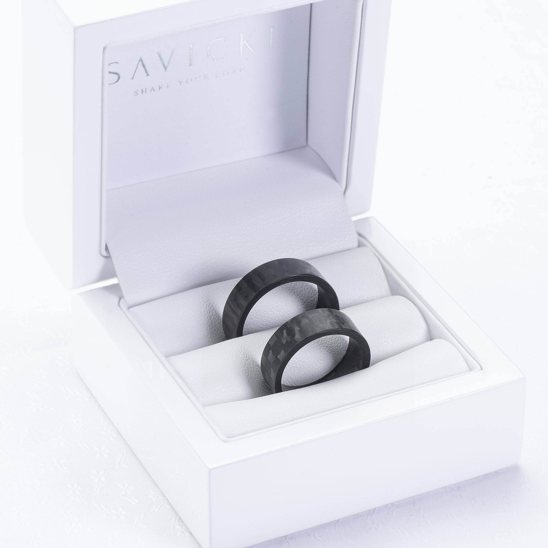 Eheringe: Carbon, Flach, 7 mm - 6