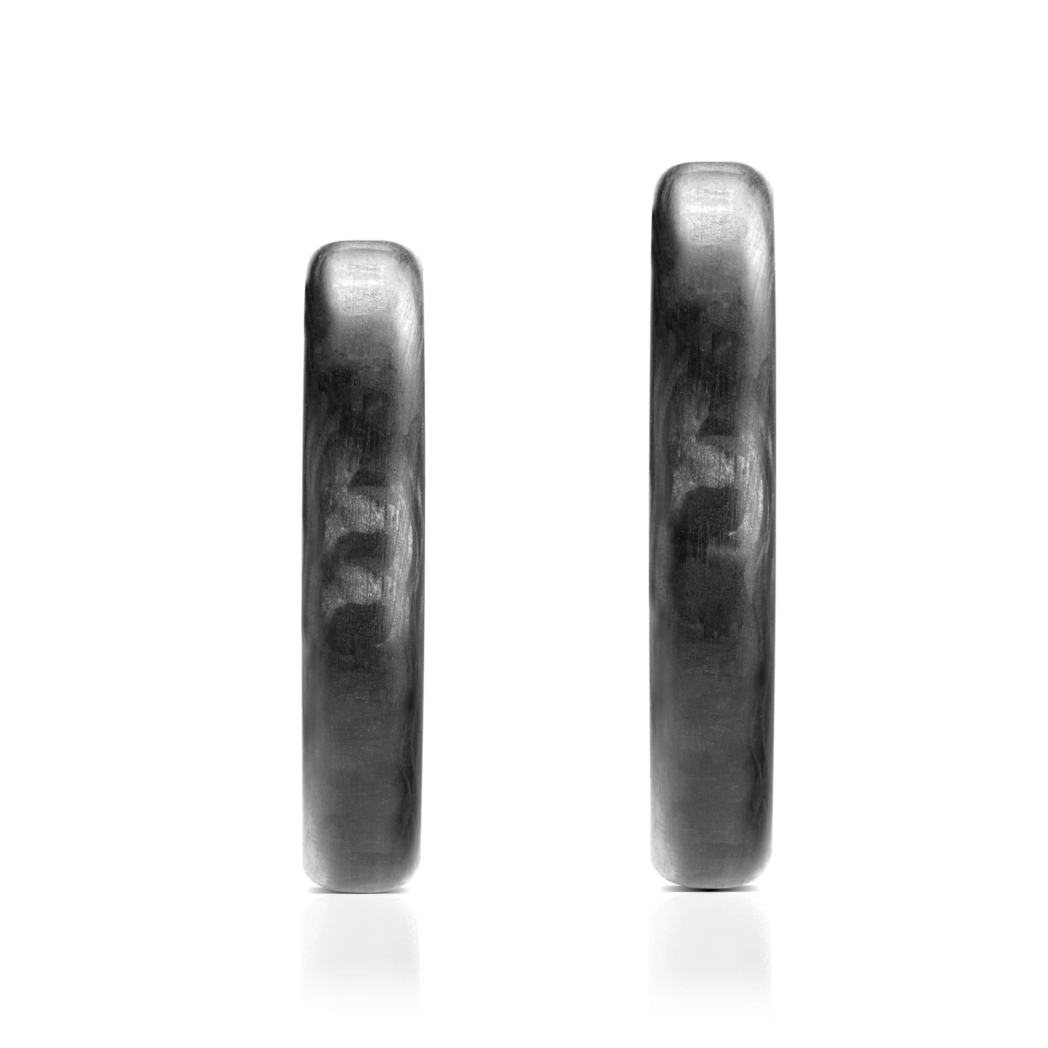 Obrączki ślubne: carbon, płaskie, zaokrąglone, 4 mm - 5