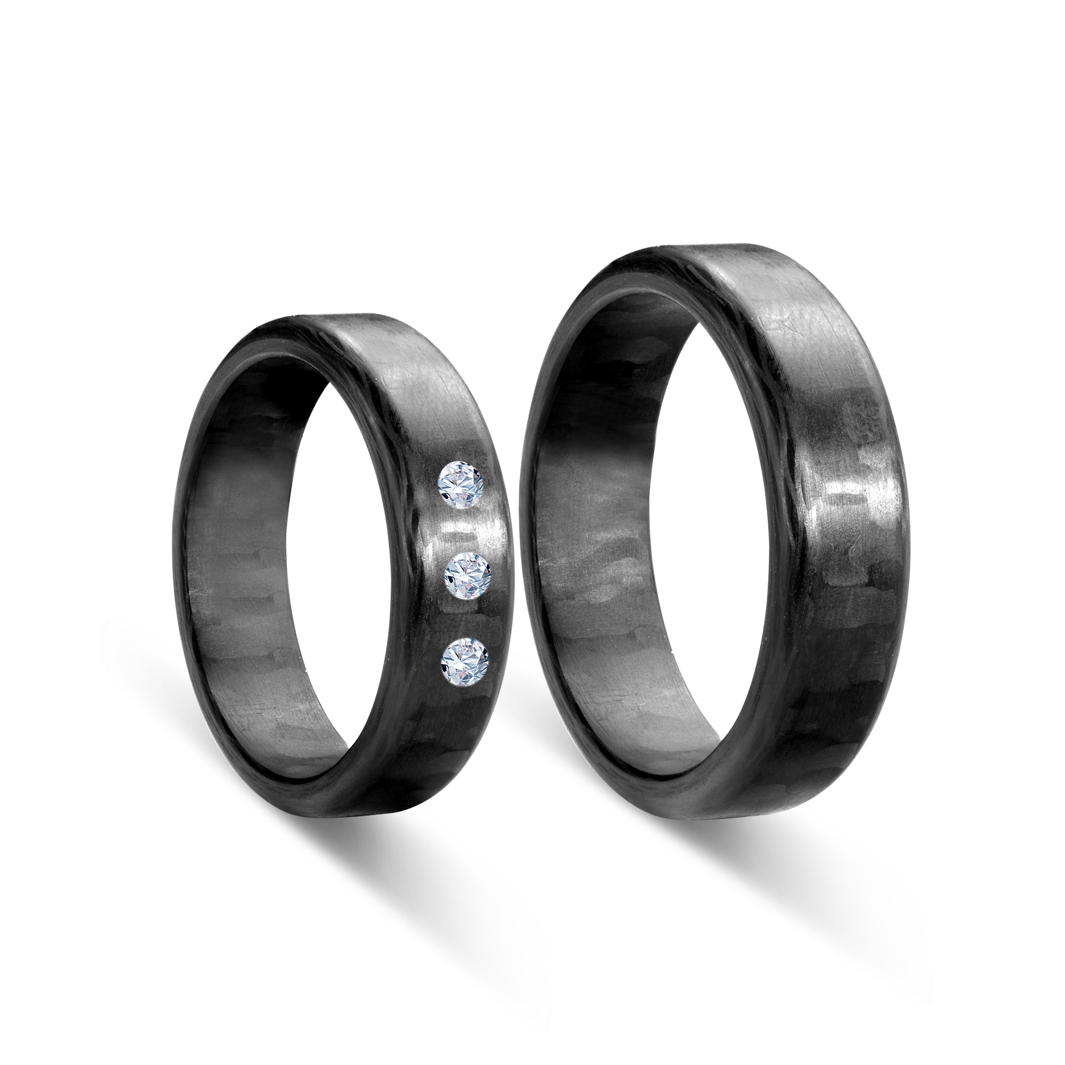 Eheringe: Carbon, Flach, Abgerundet, 6 mm - 4