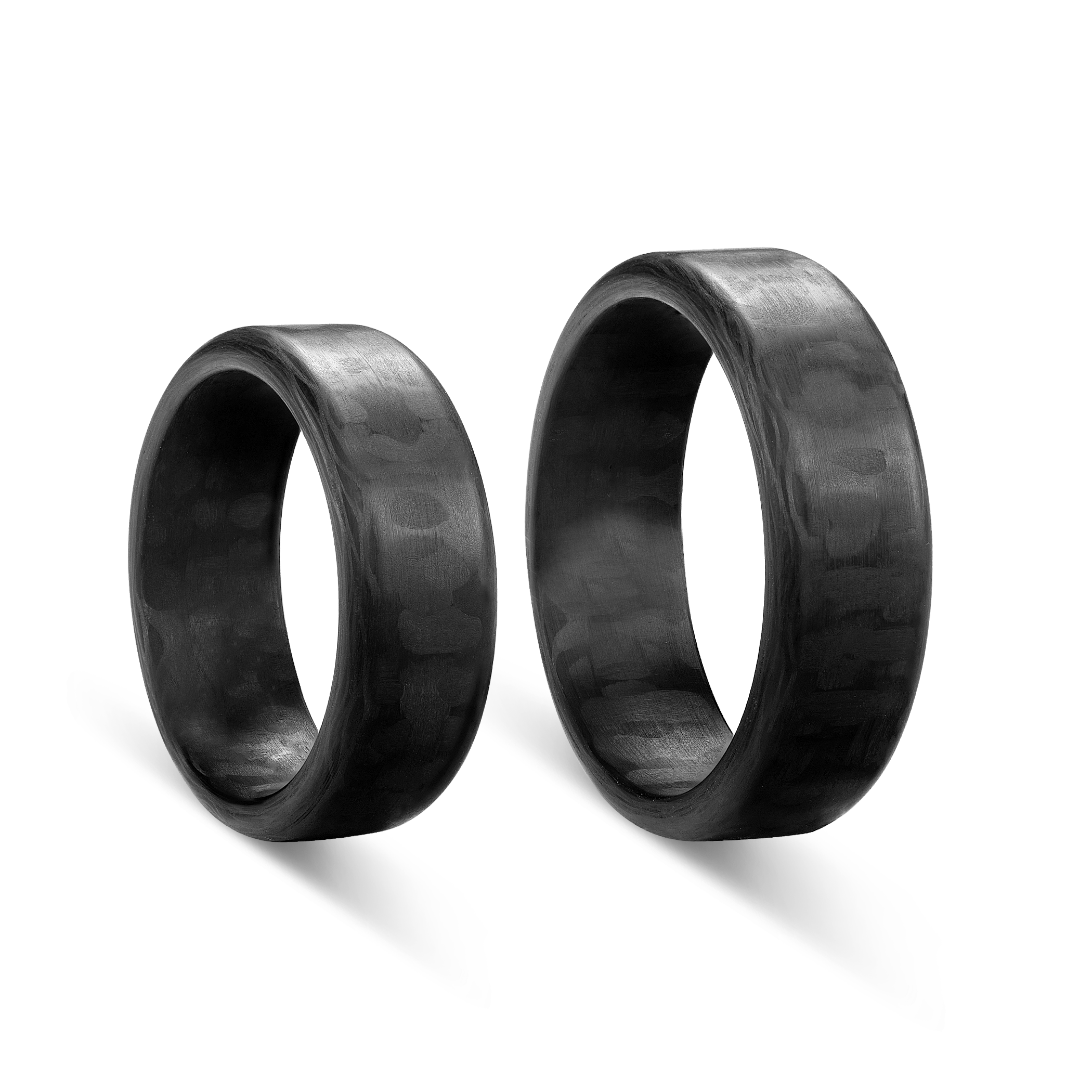 Obrączki ślubne: carbon, płaskie, zaokrąglone 7 mm - 4
