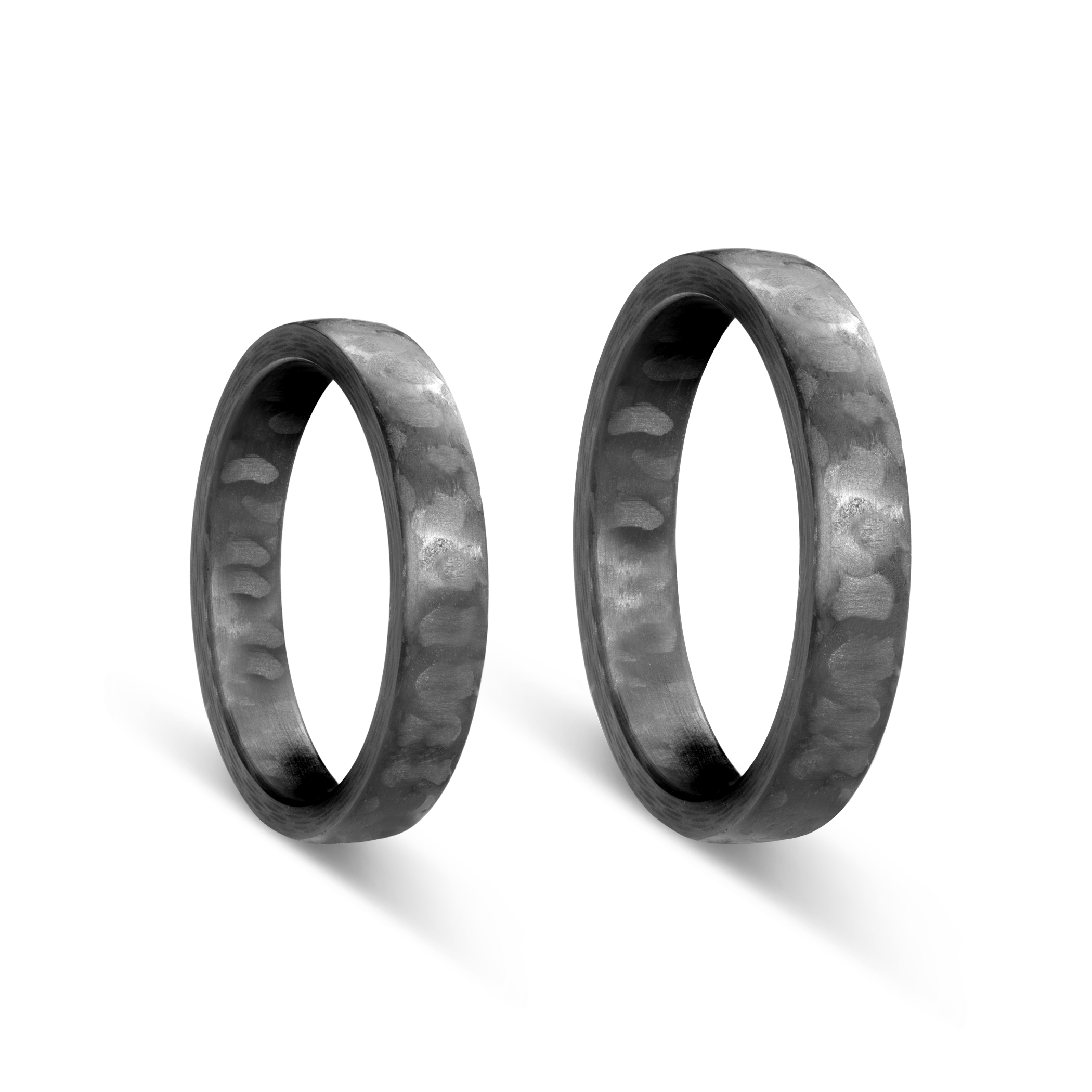 Eheringe: Carbon, Halbrund, 4 mm - 4