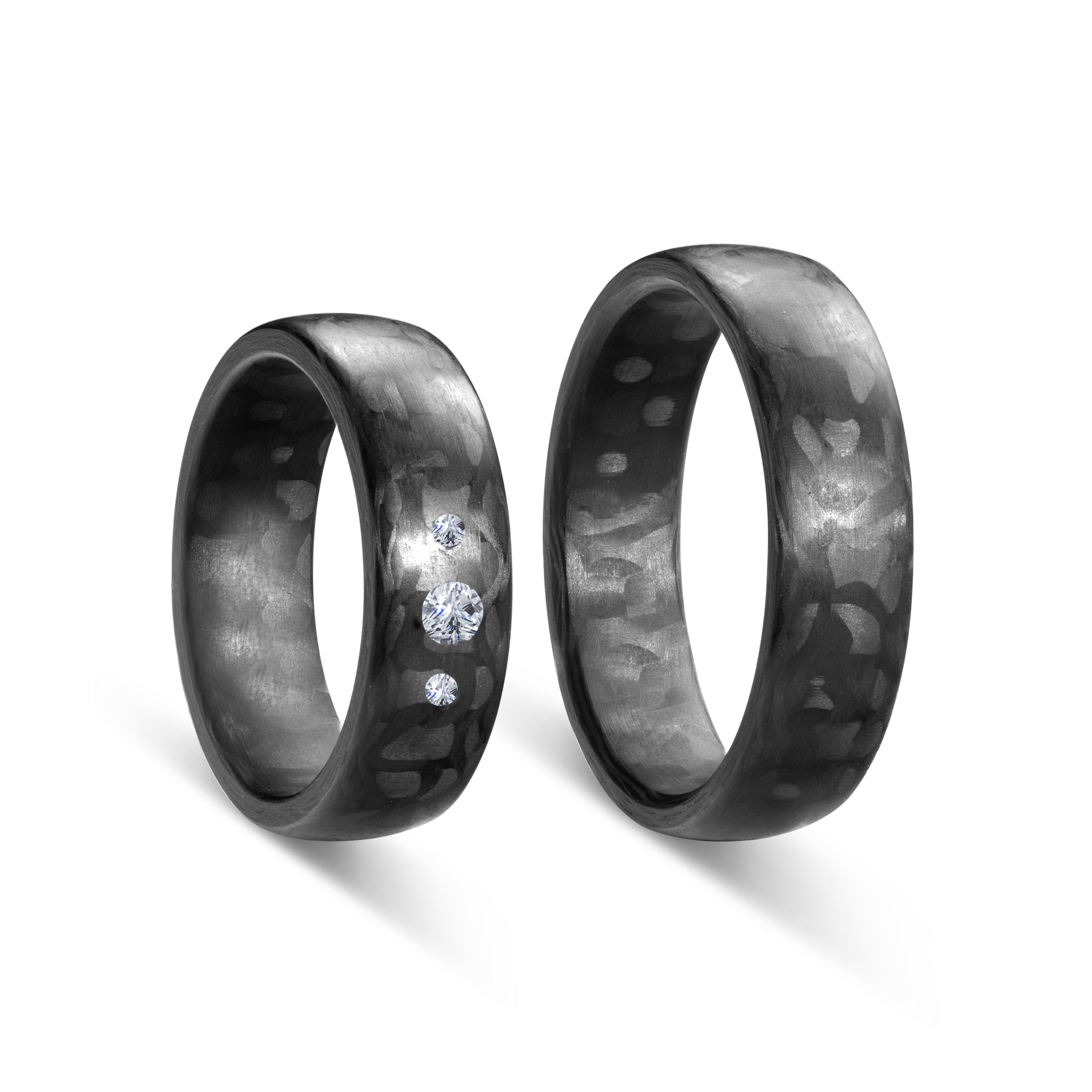 Eheringe: Carbon, Halbrund, 6 mm - 4