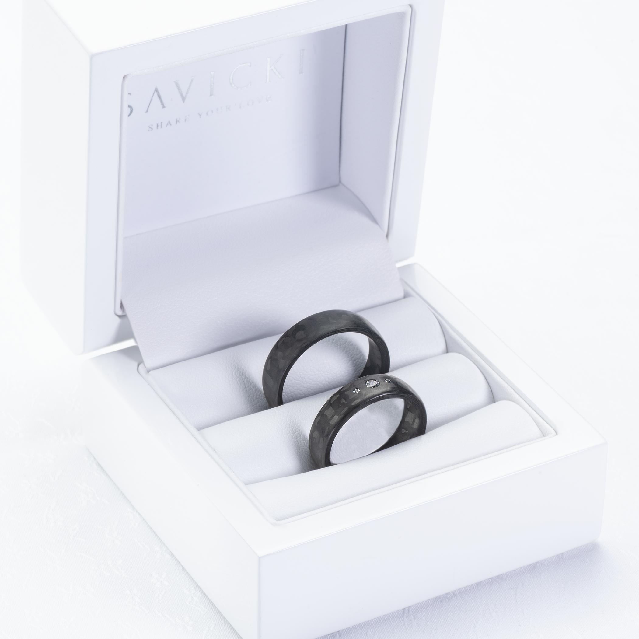 Eheringe: Carbon, Halbrund, 6 mm - 6