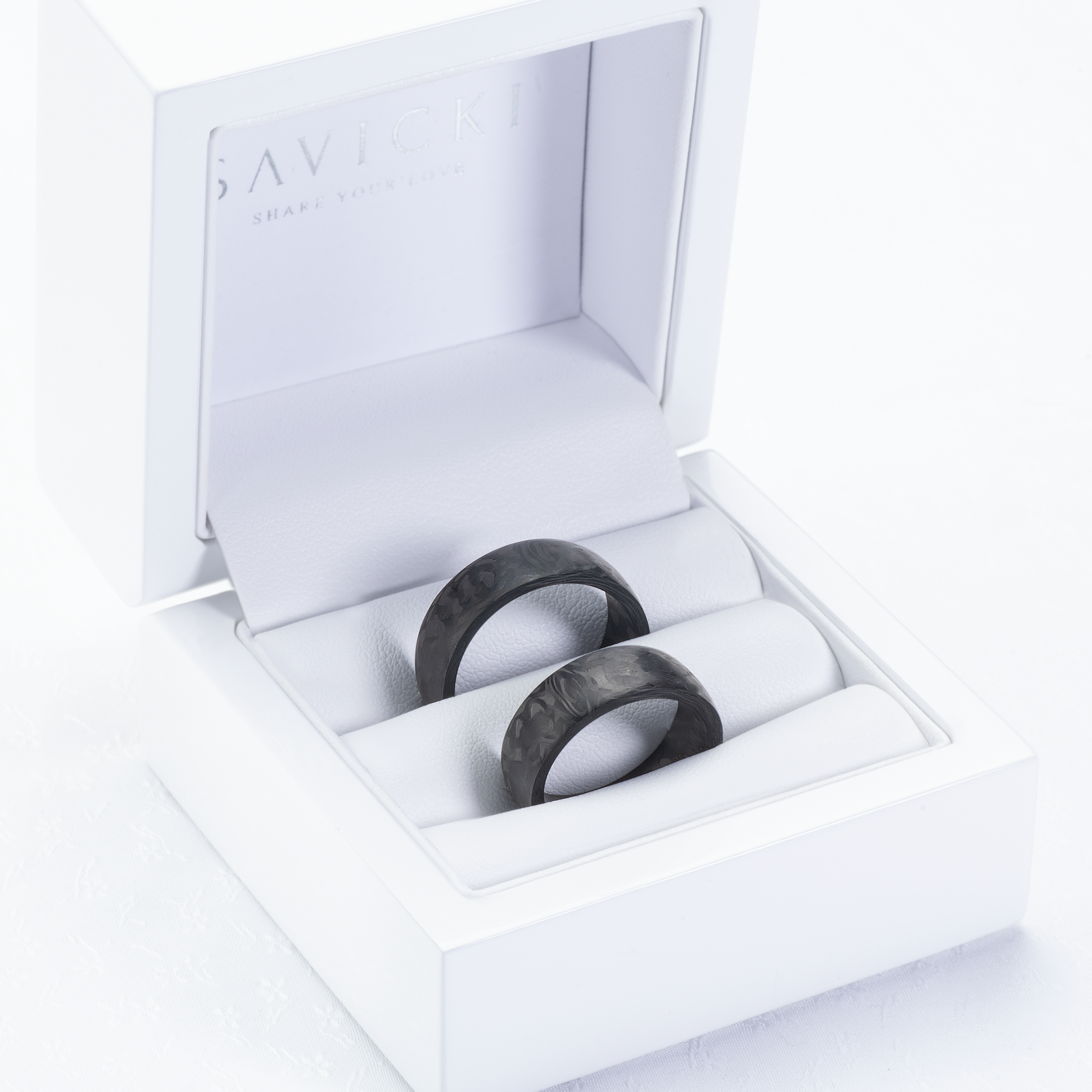 Eheringe: Carbon, Halbrund, 7 mm - 6