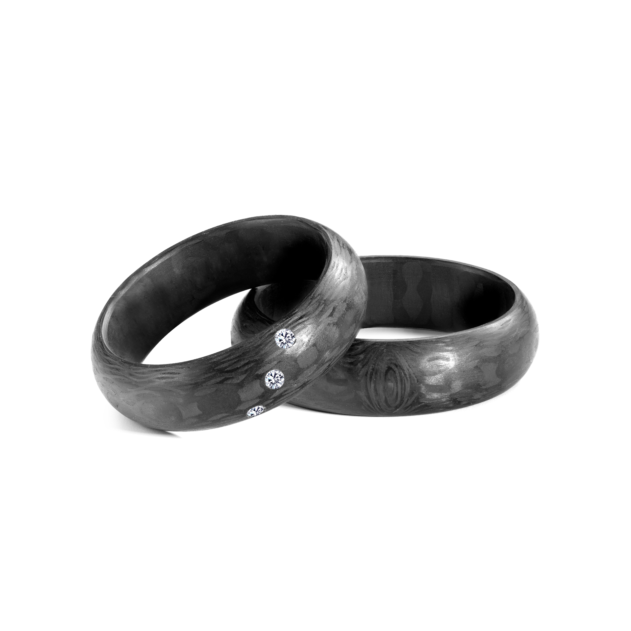 Snubní prsteny: karbon, půlkulaté, 6 mm