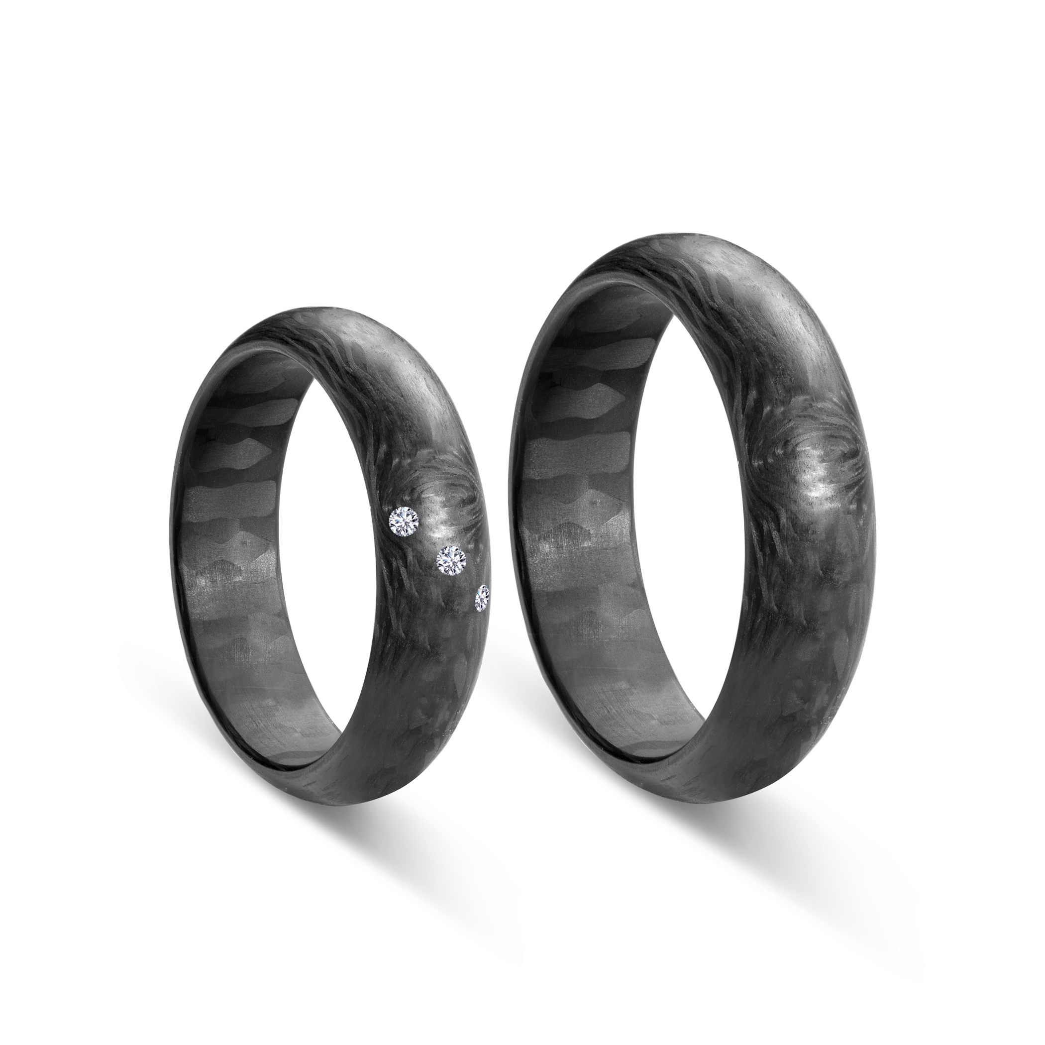 Obrączki ślubne: carbon, półokrągłe, 6 mm - 4
