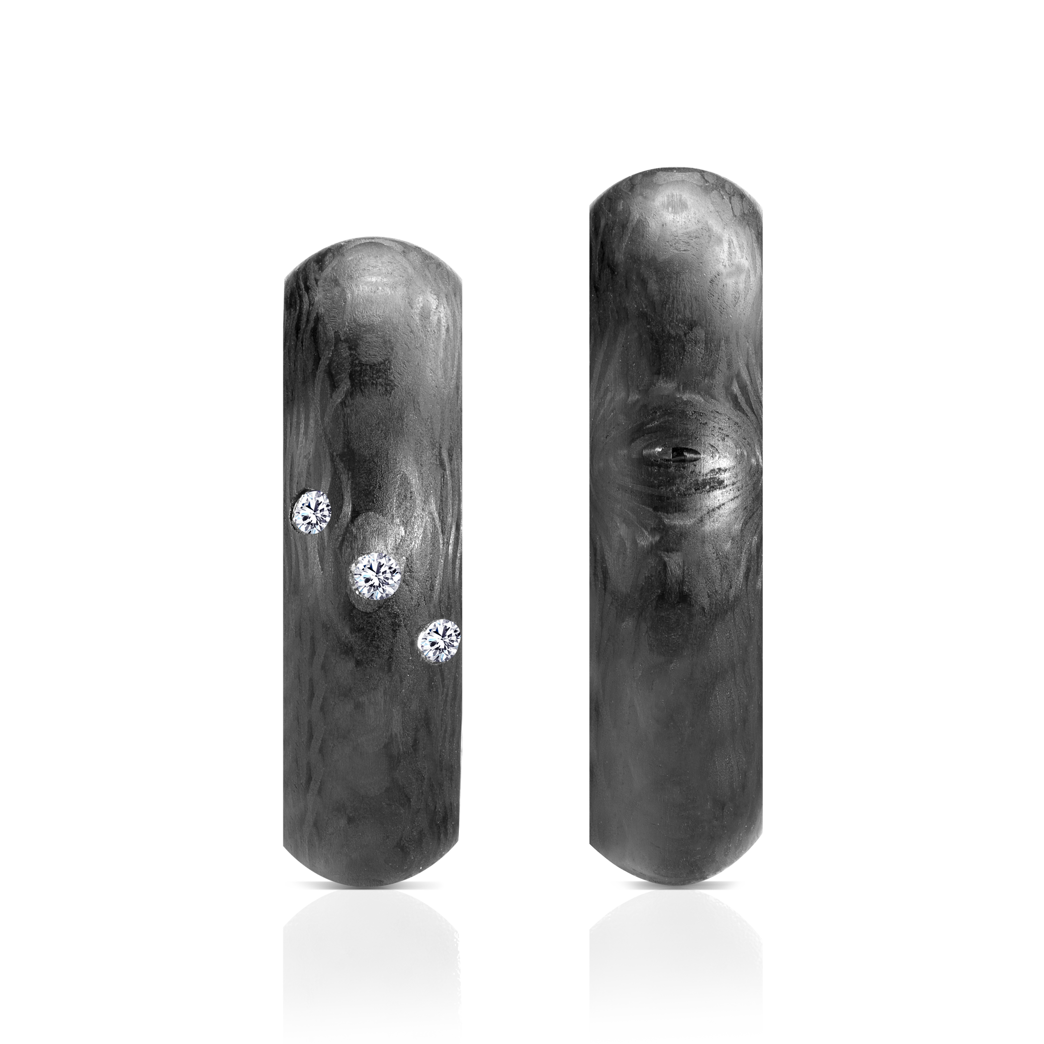 Obrączki ślubne: carbon, półokrągłe, 6 mm - 5