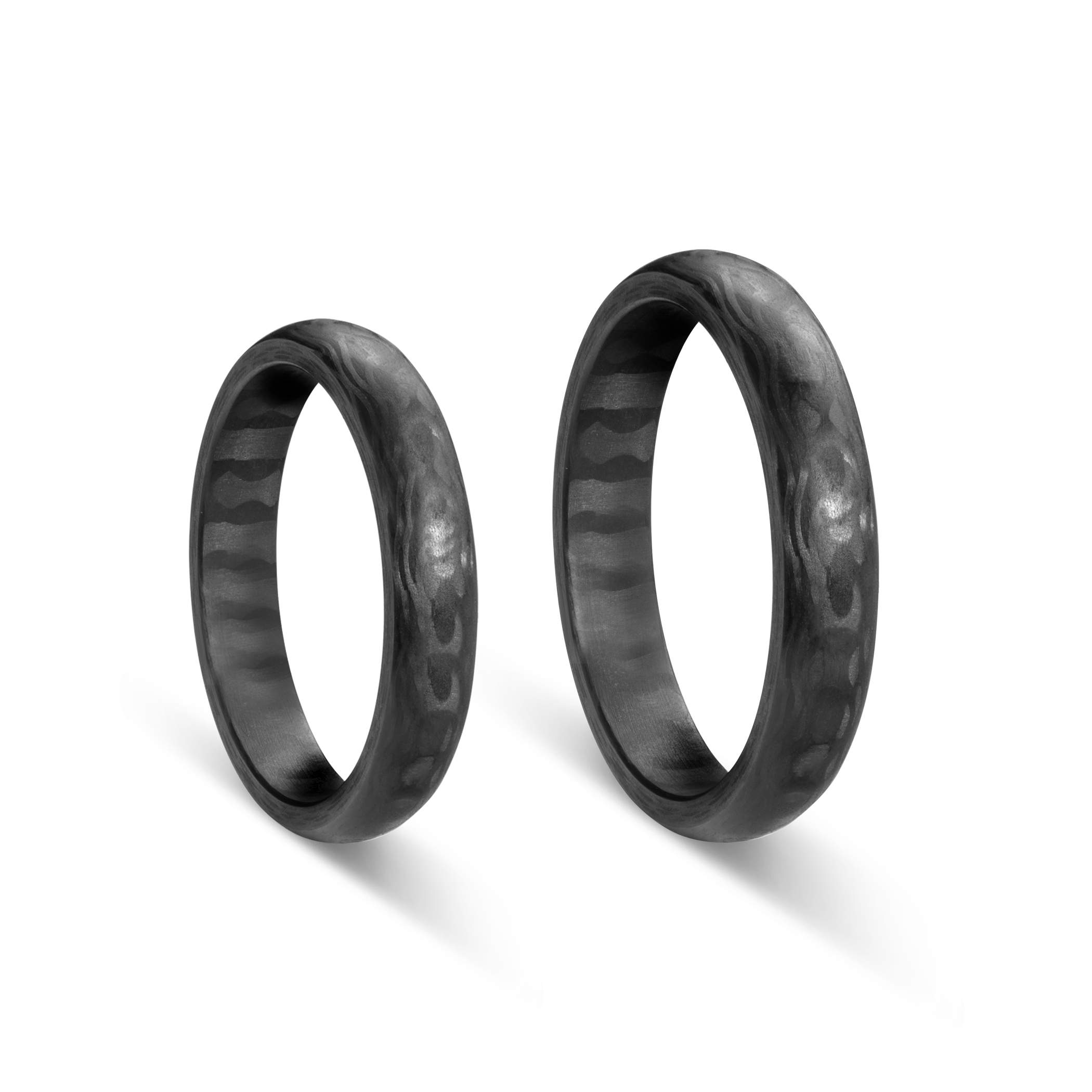 Obrączki ślubne: carbon, półokrągłe, 4 mm - 4