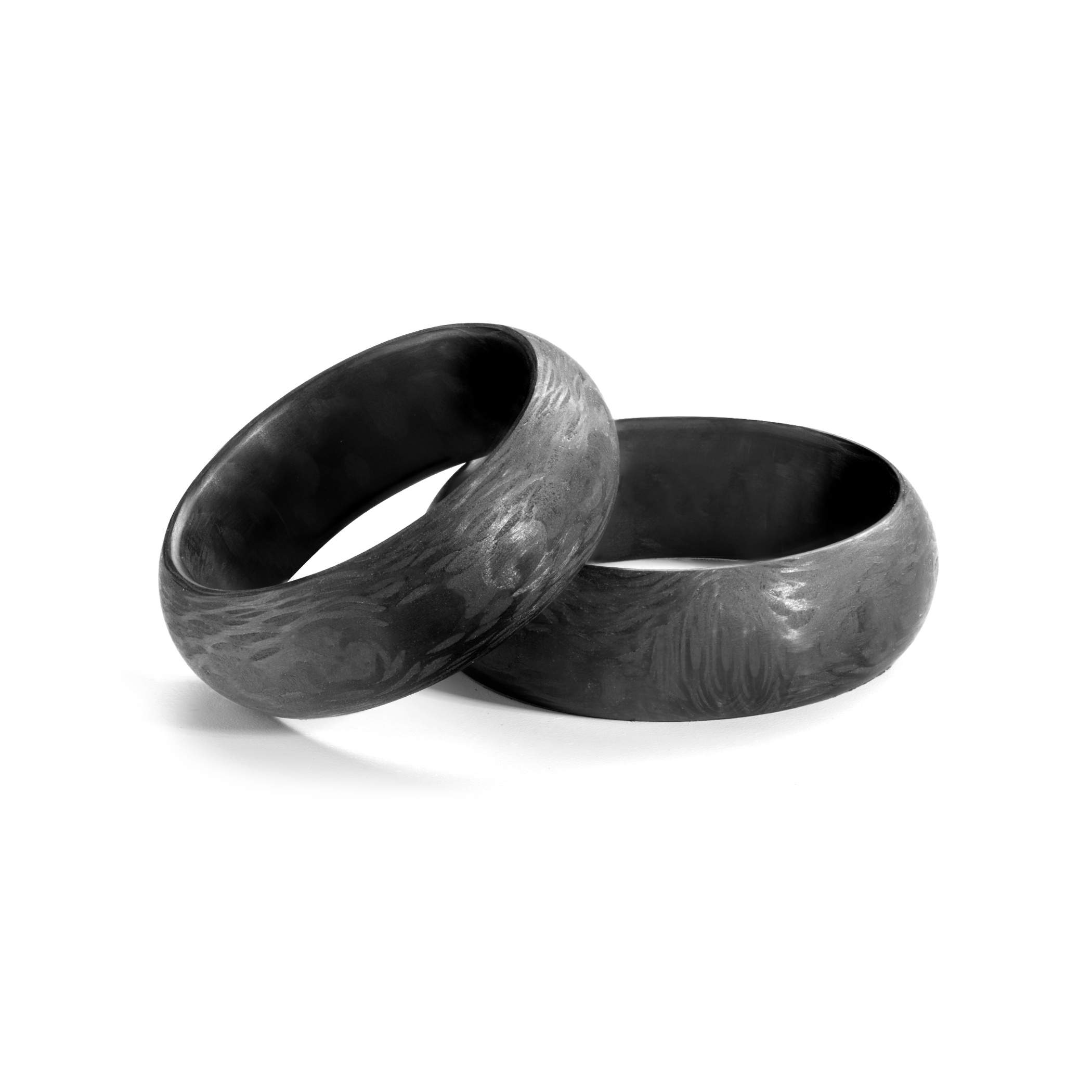 Obrączki ślubne: carbon, półokrągłe, 7 mm