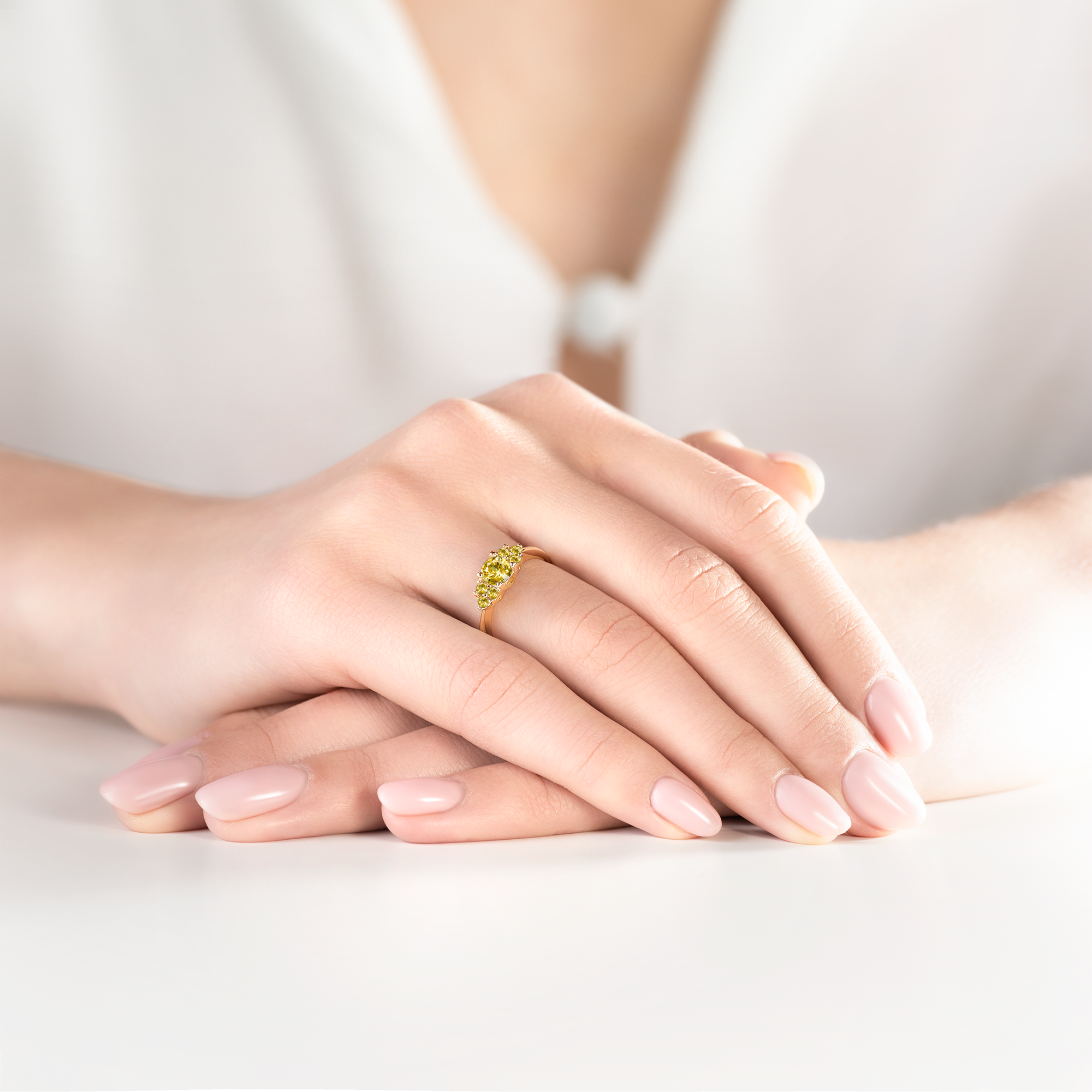 Verlobungsring Fairytale: Gold, Gelber Saphir