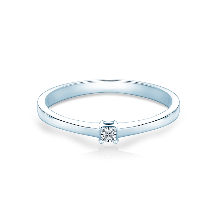 Solitaire Engagement Ring: white gold, diamond