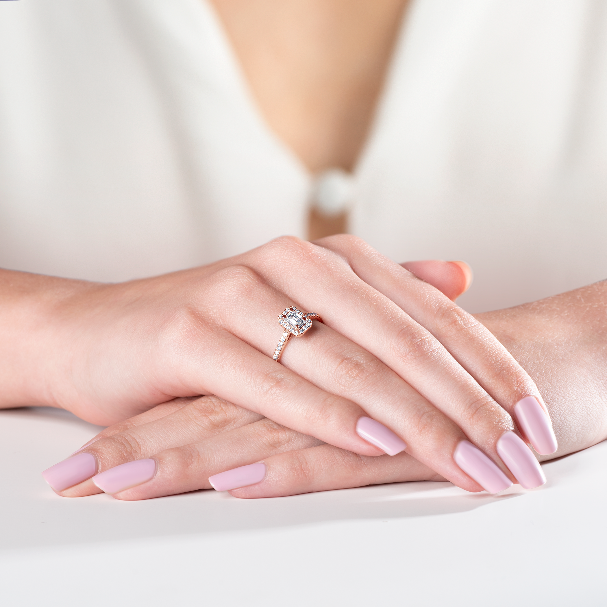 Verlobungsring SAVICKI: Roségold, Diamanten